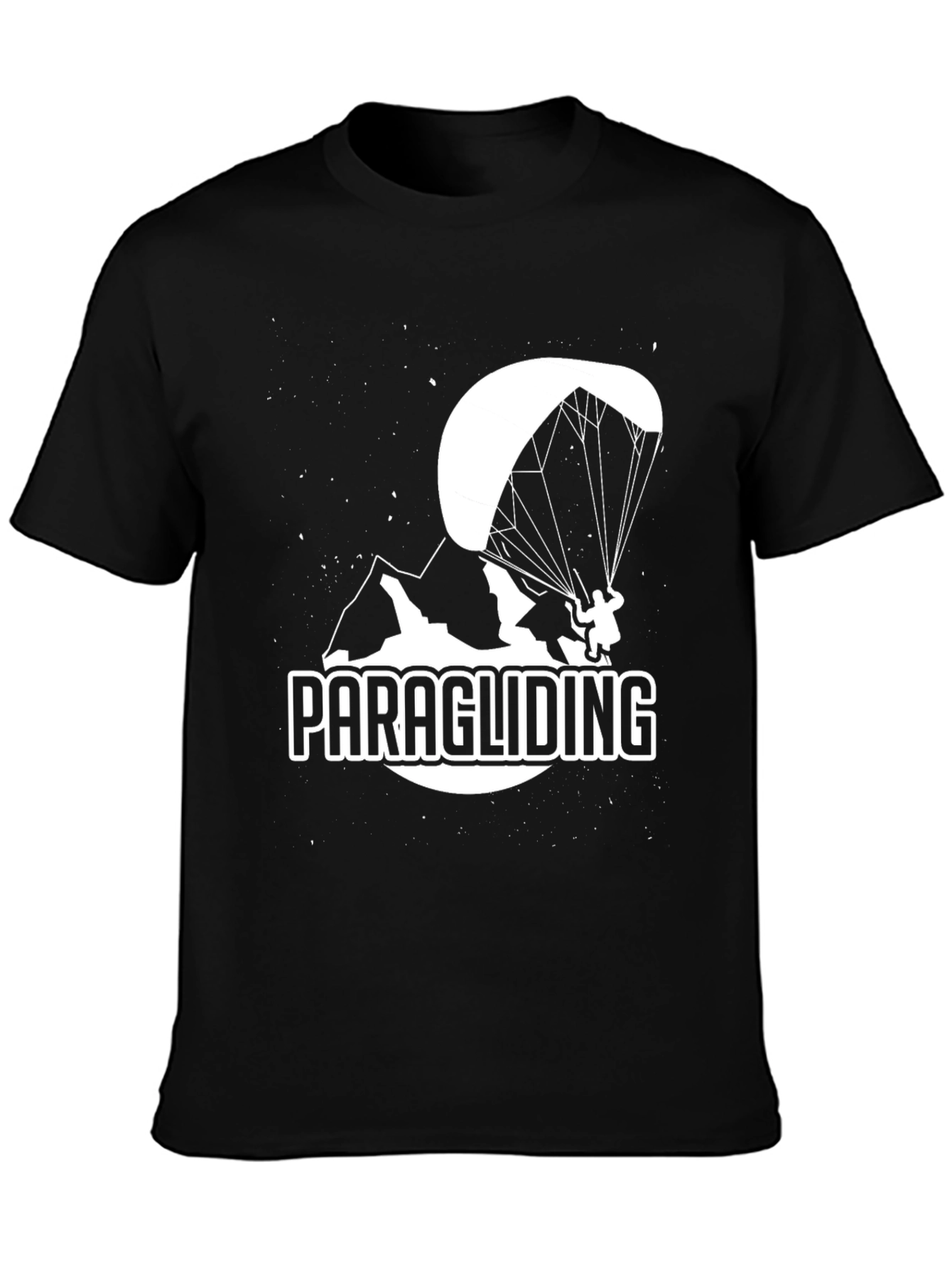 Paragliding Graphic Tee - Black Cotton Shirt