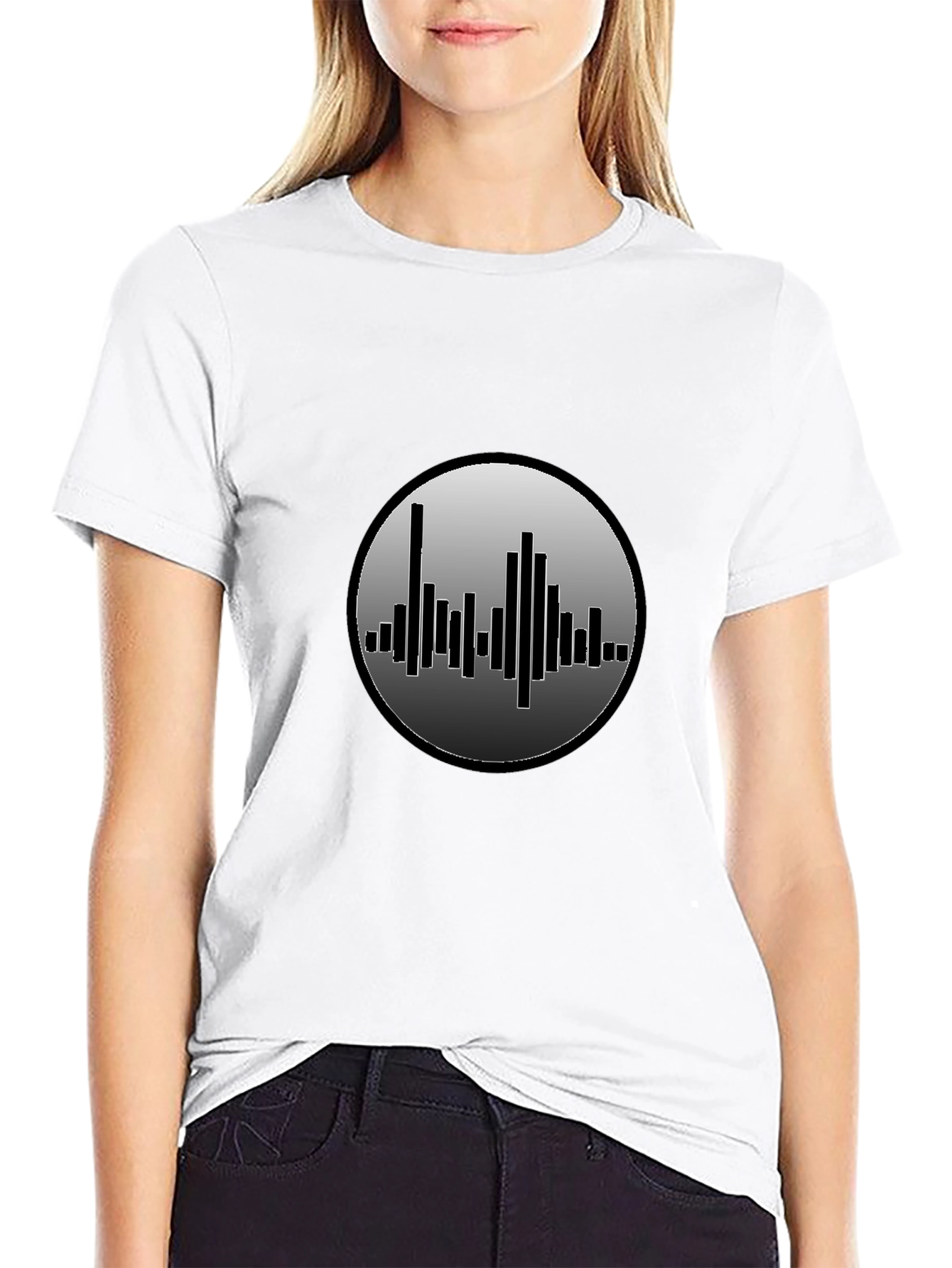 Sound Wave Graphic Black T-Shirt