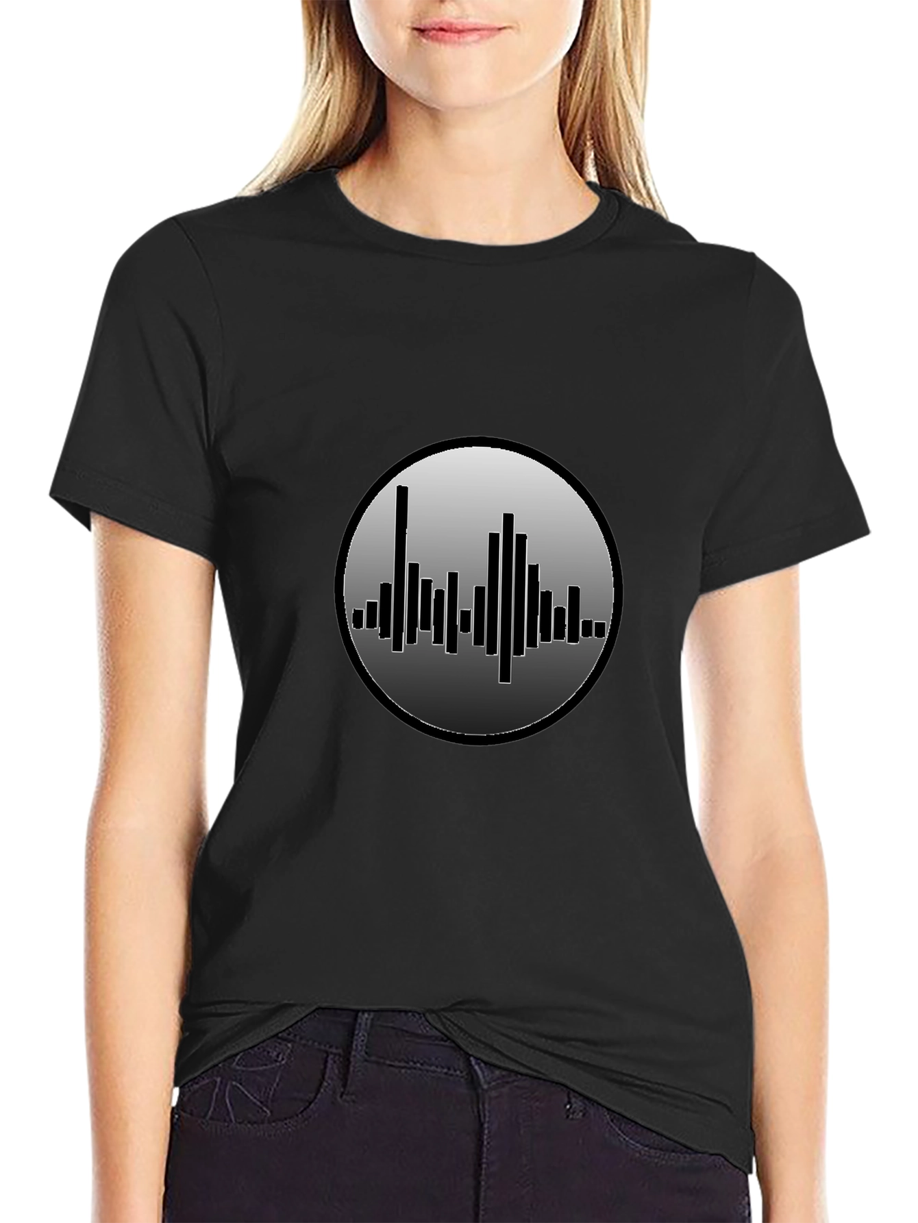 Sound Wave Graphic Black T-Shirt