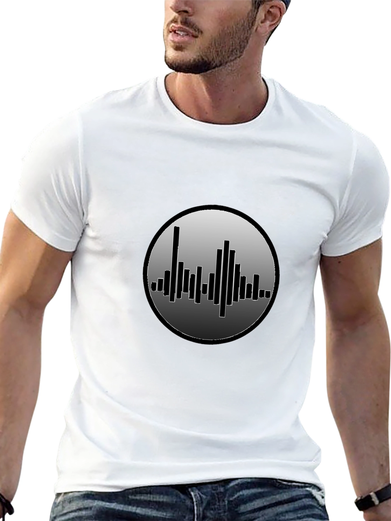 Sound Wave Graphic Black T-Shirt