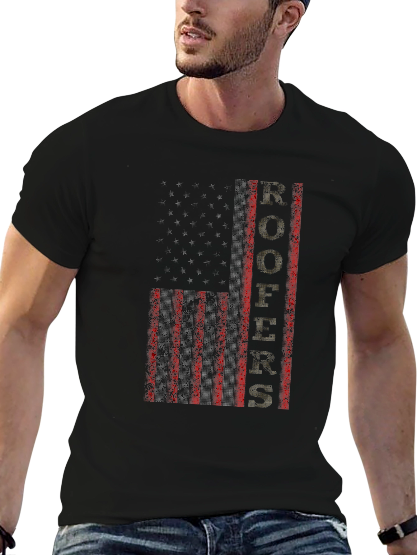 Roofer American Flag Graphic Tee