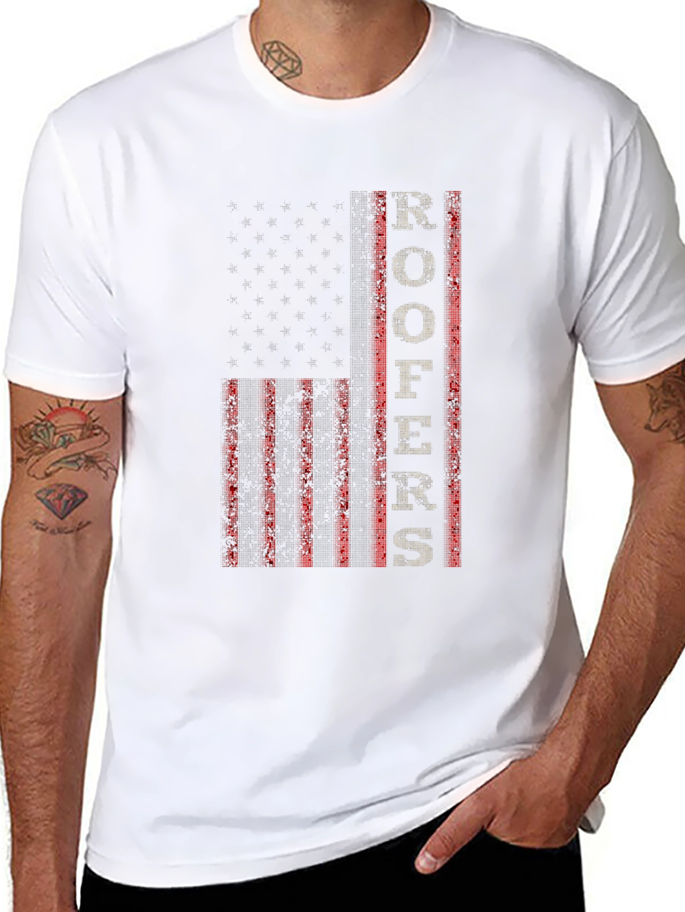 Roofer American Flag Graphic Tee