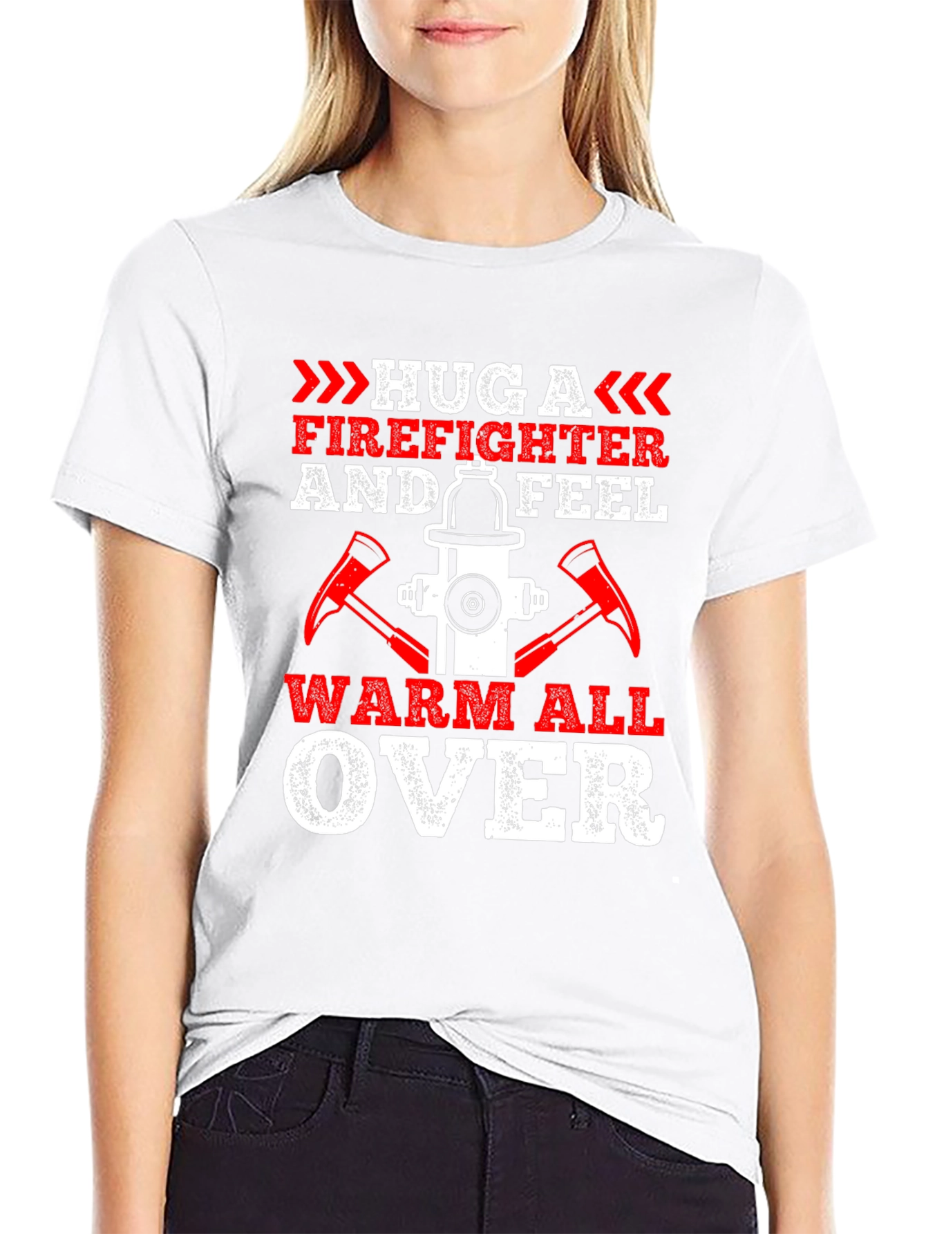 Firefighter Hug Graphic Tee - Warm All Over!