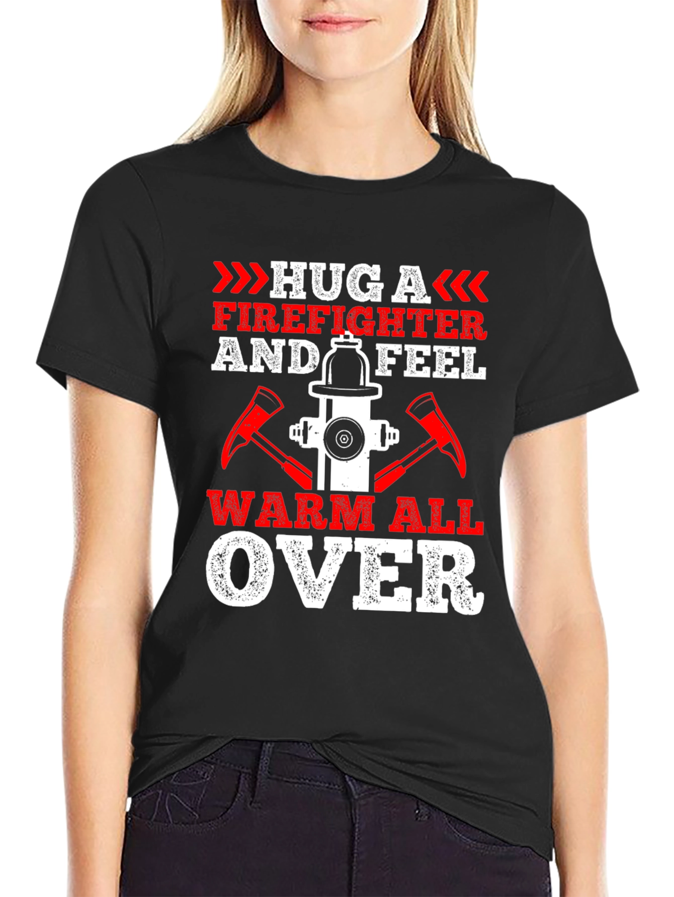 Firefighter Hug Graphic Tee - Warm All Over!