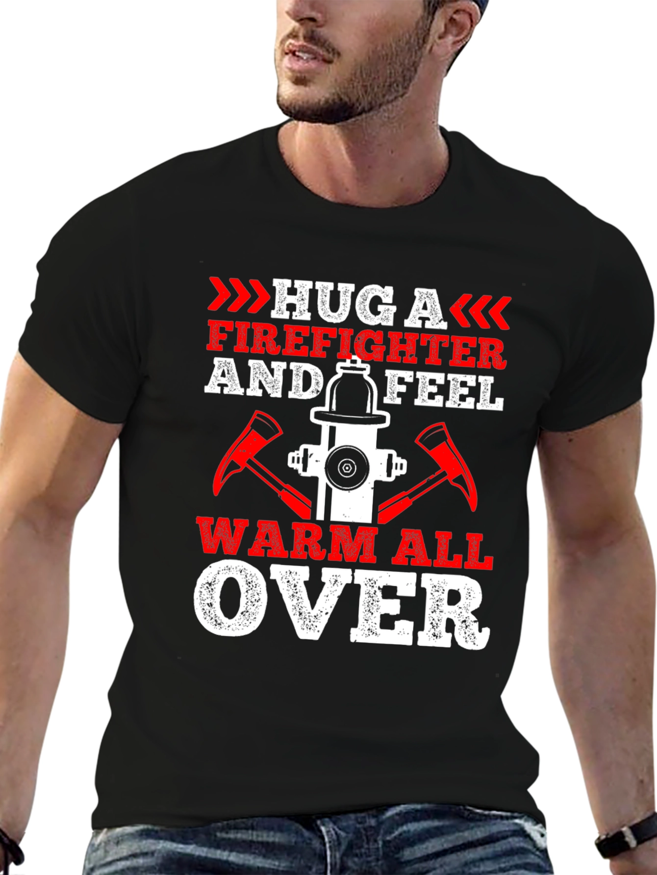 Firefighter Hug Graphic Tee - Warm All Over!