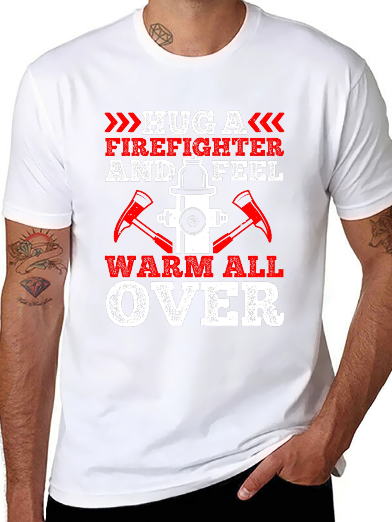 Firefighter Hug Graphic Tee - Warm All Over!