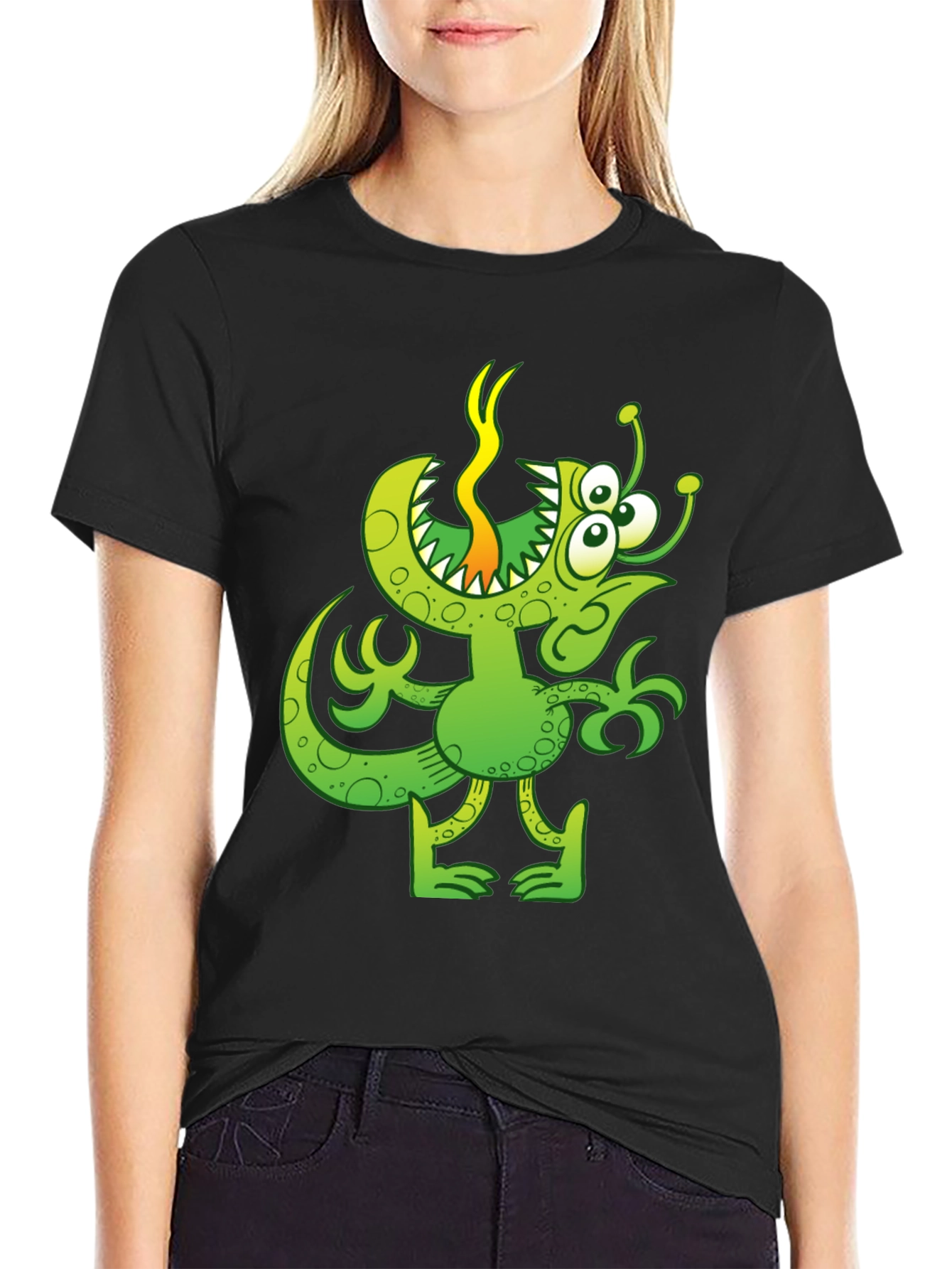 Funny Green Monster Graphic T-Shirt