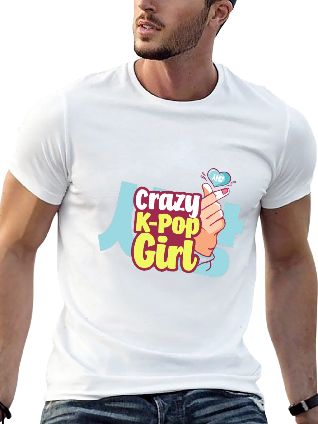 Crazy K-Pop Girl Black T-Shirt