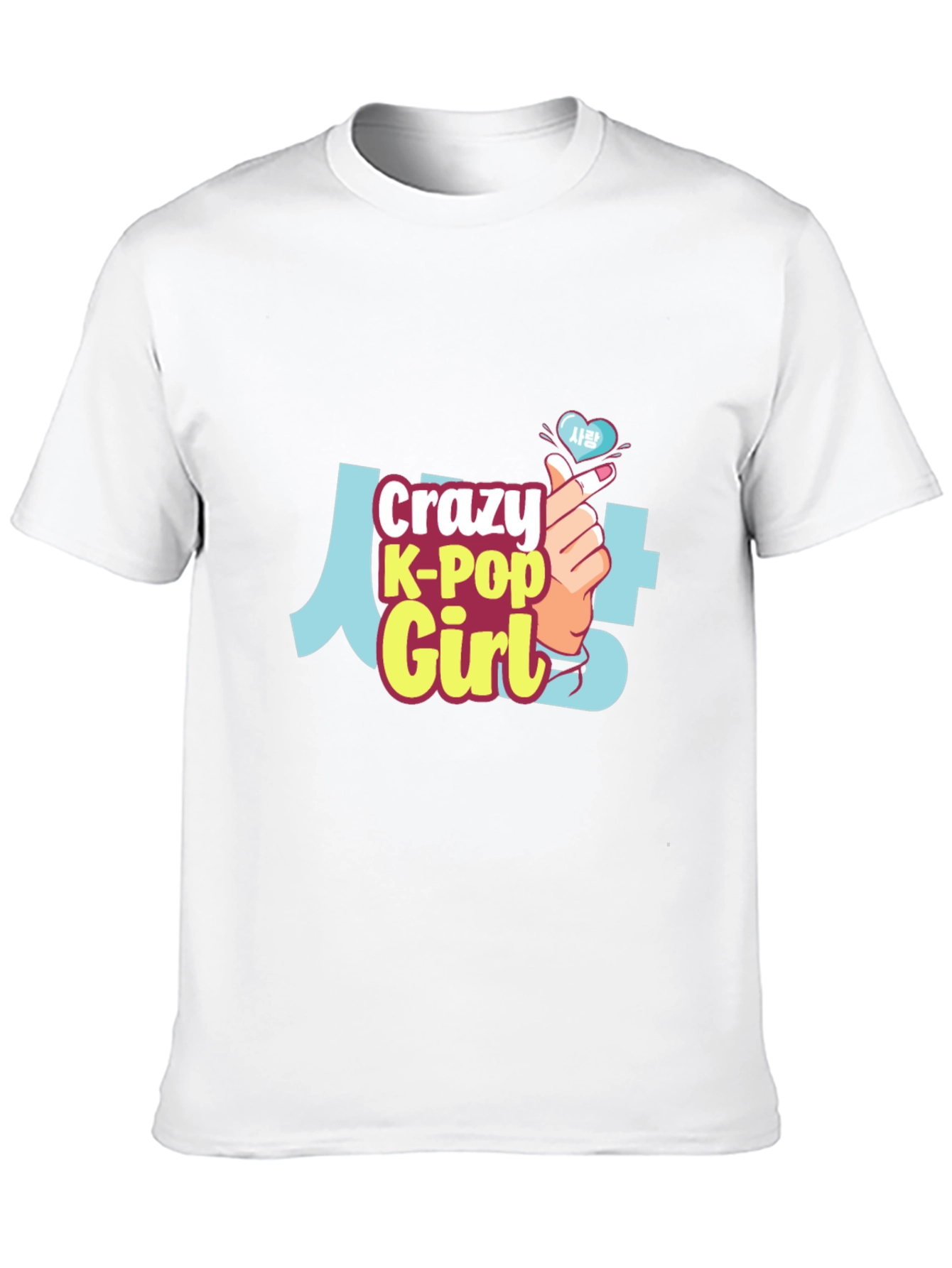 Crazy K-Pop Girl Black T-Shirt