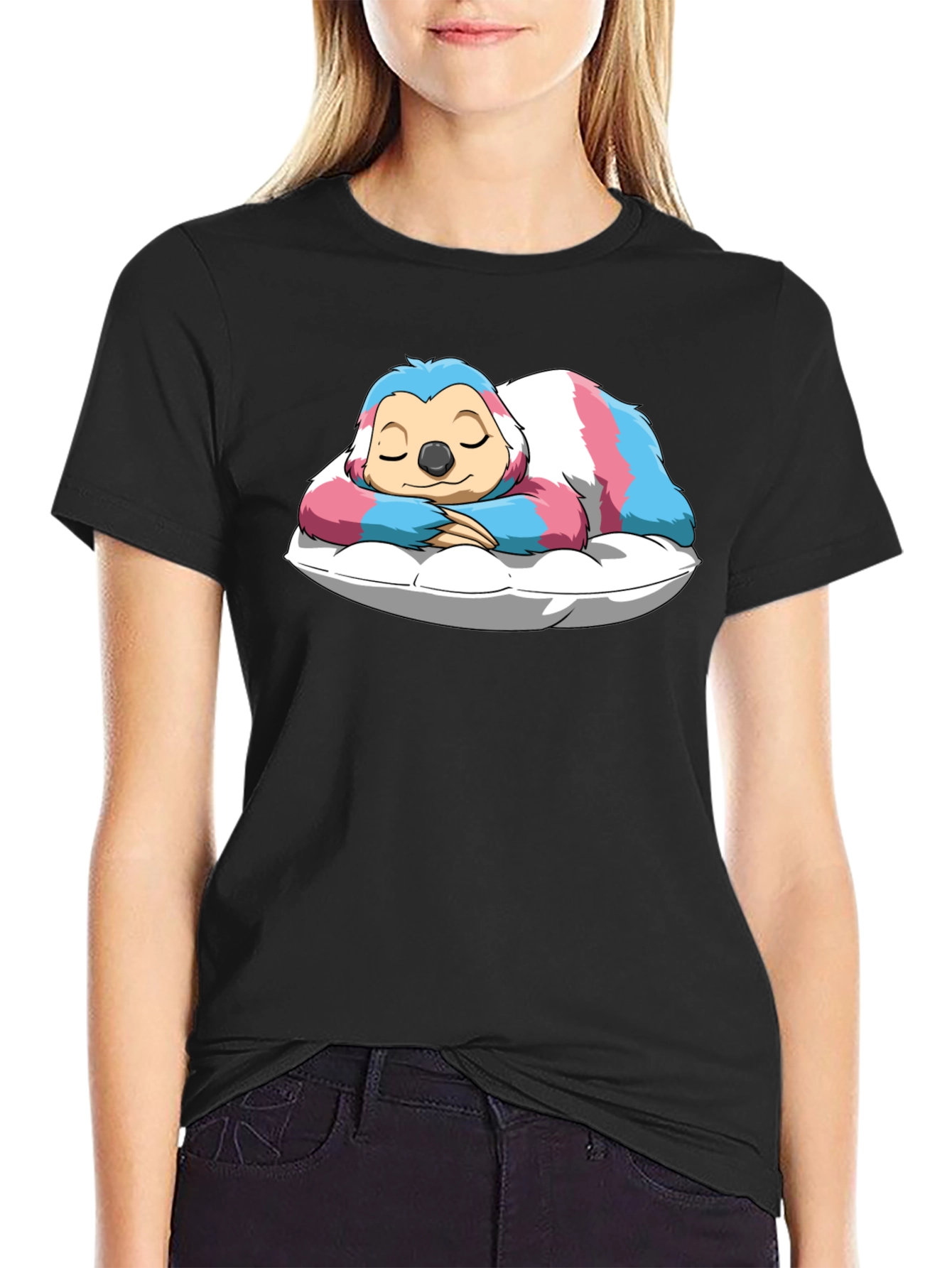 Sloth Sleeping on Pillow T-Shirt