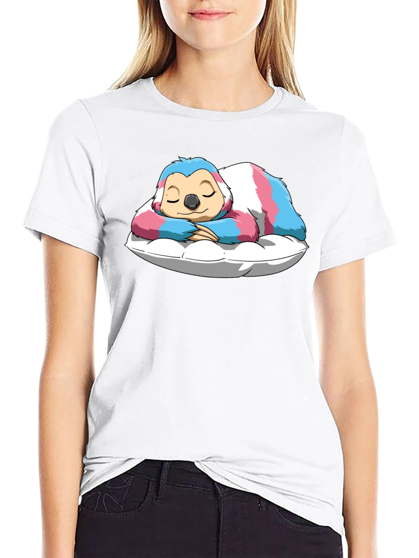 Sloth Sleeping on Pillow T-Shirt