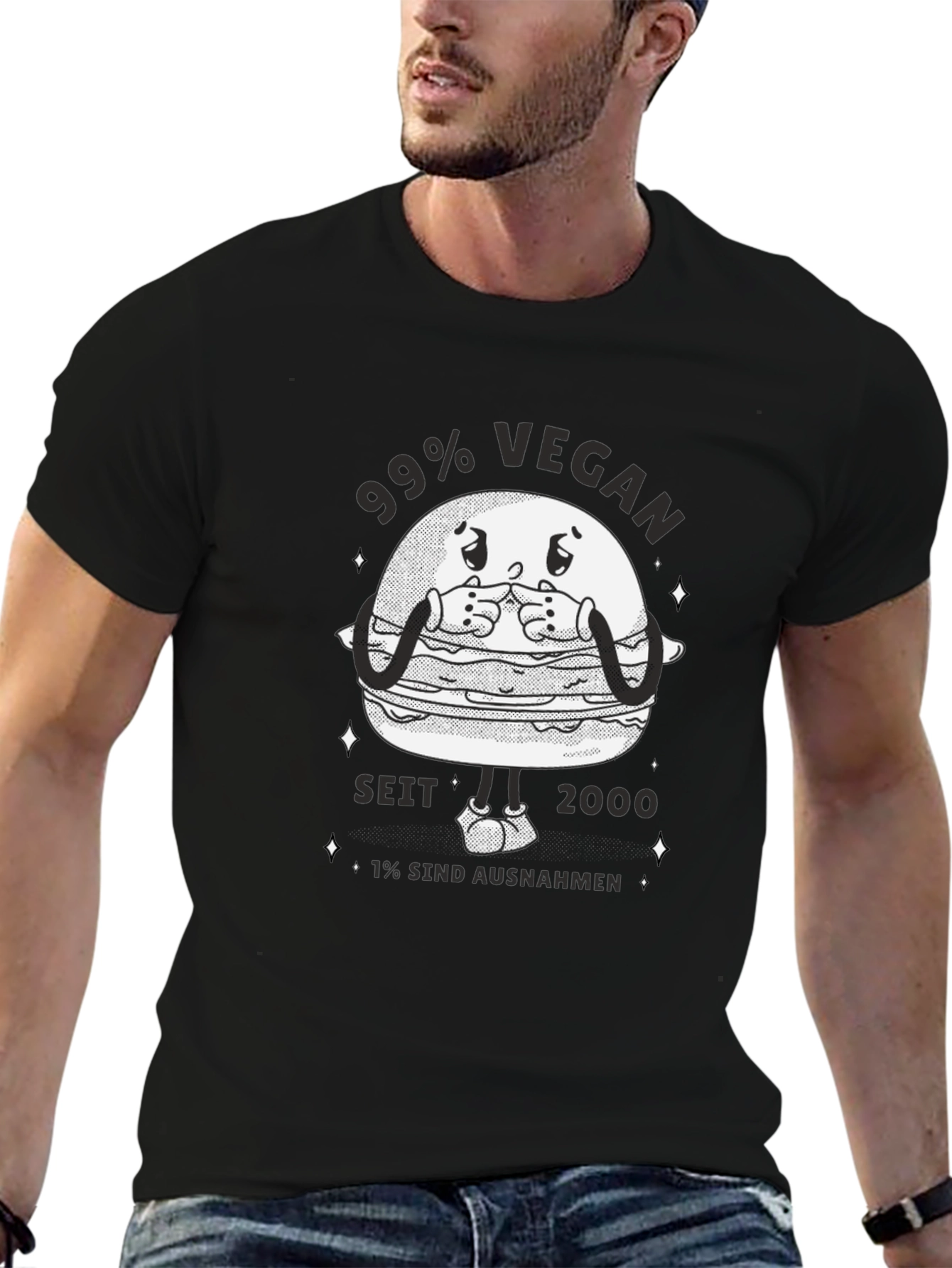 99% Vegan Graphic T-Shirt - Black