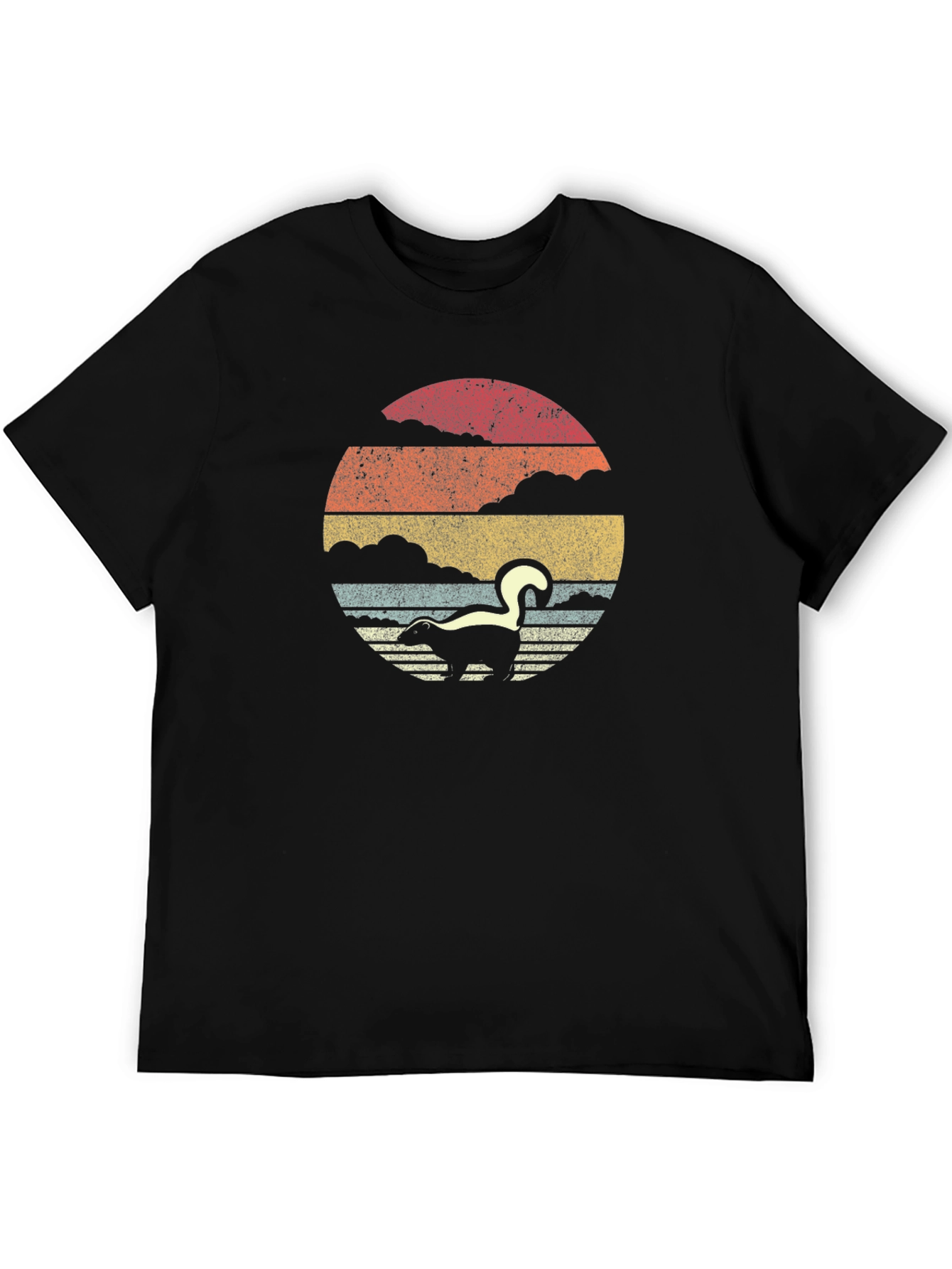 Retro Skunk Sunset T-Shirt - Soft Cotton Blend