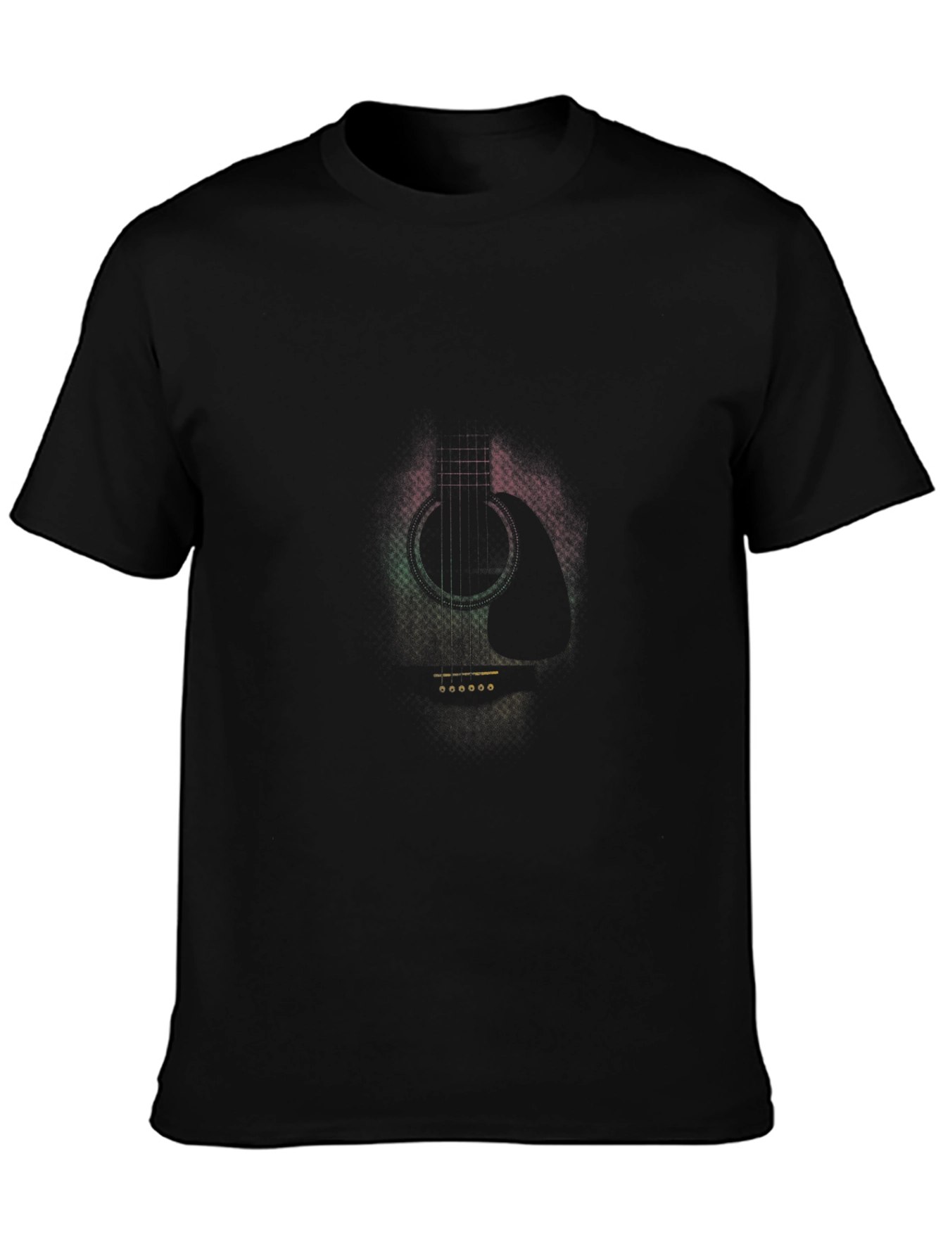 Reggae Guitar Graphic Print Black T-Shirt