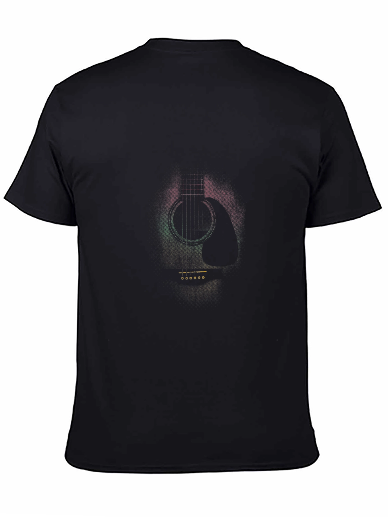 Reggae Guitar Graphic Print Black T-Shirt