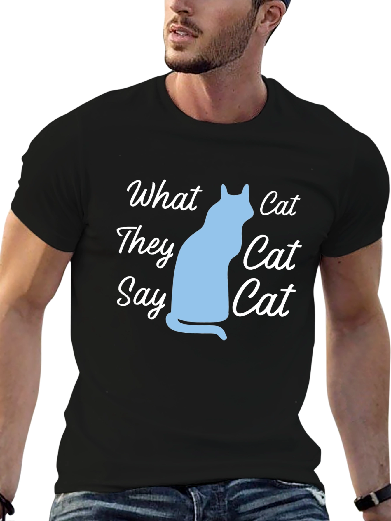 What Cat They Say Black Graphic Tee