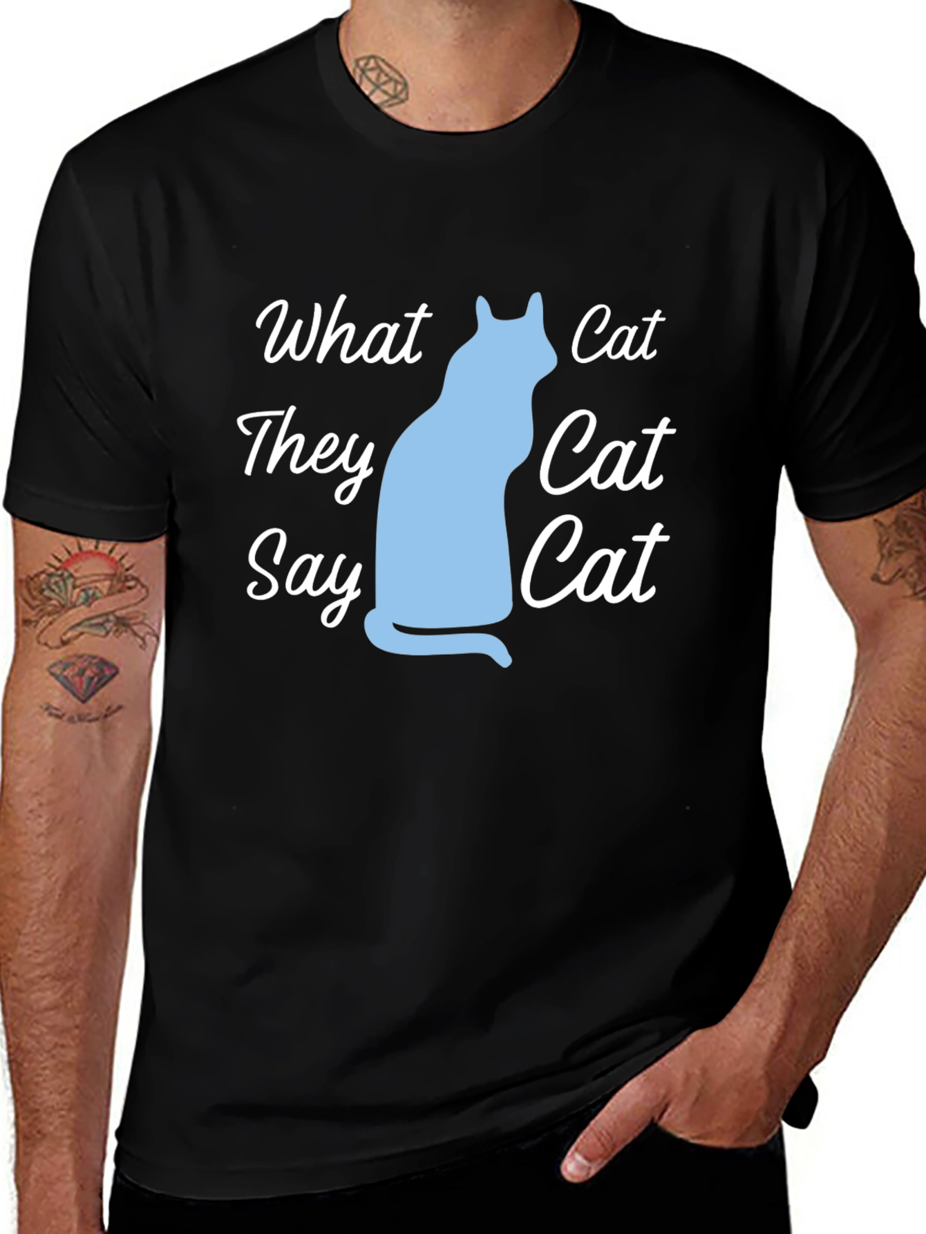 What Cat They Say Black Graphic Tee