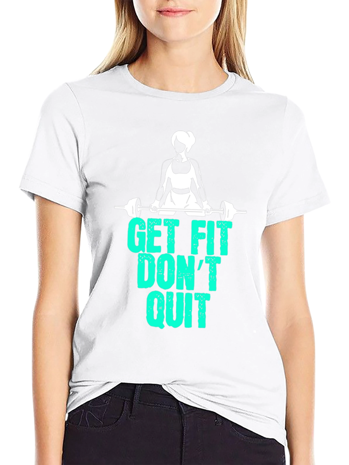 Get Fit Dont Quit Graphic T-Shirt - Black