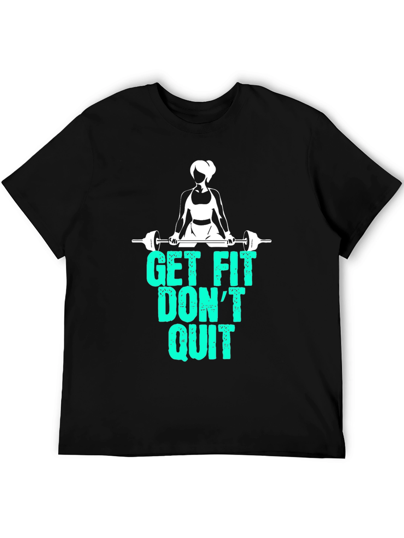 Get Fit Dont Quit Graphic T-Shirt - Black