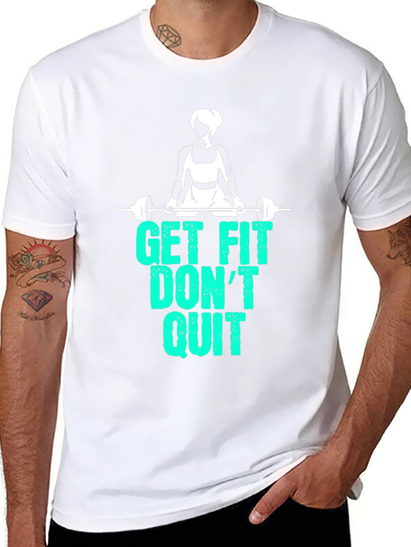 Get Fit Dont Quit Graphic T-Shirt - Black