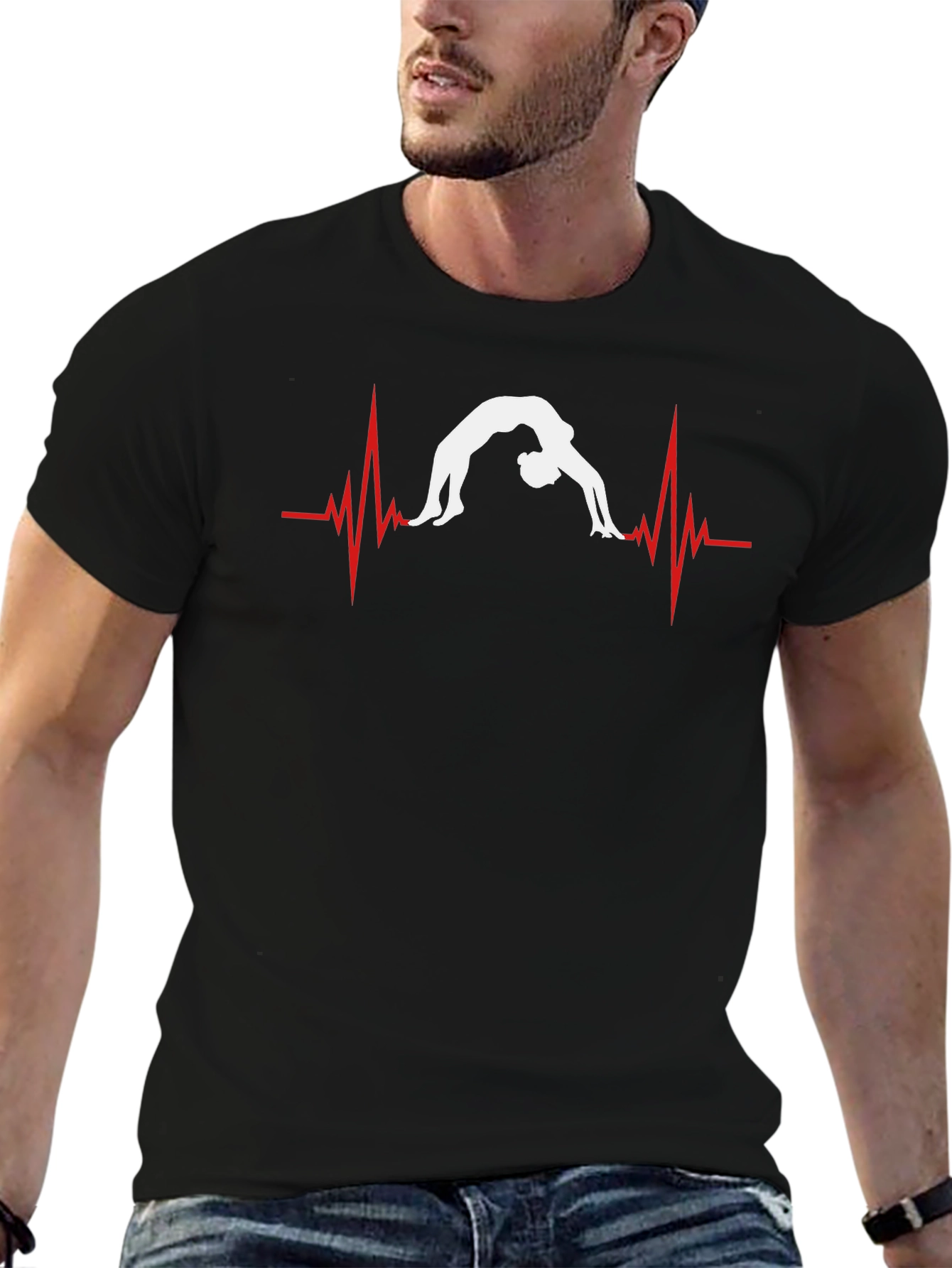 Gymnastics Heartbeat T-Shirt - Black