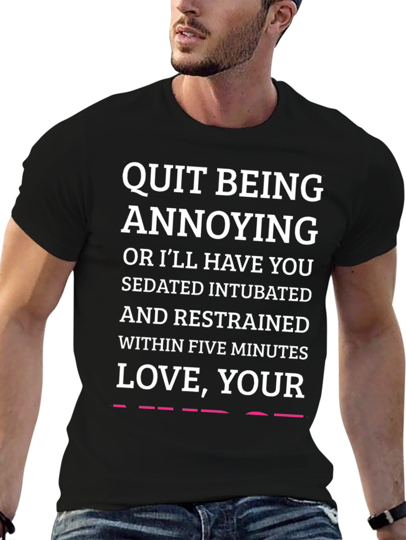 Funny Warning Black T-Shirt