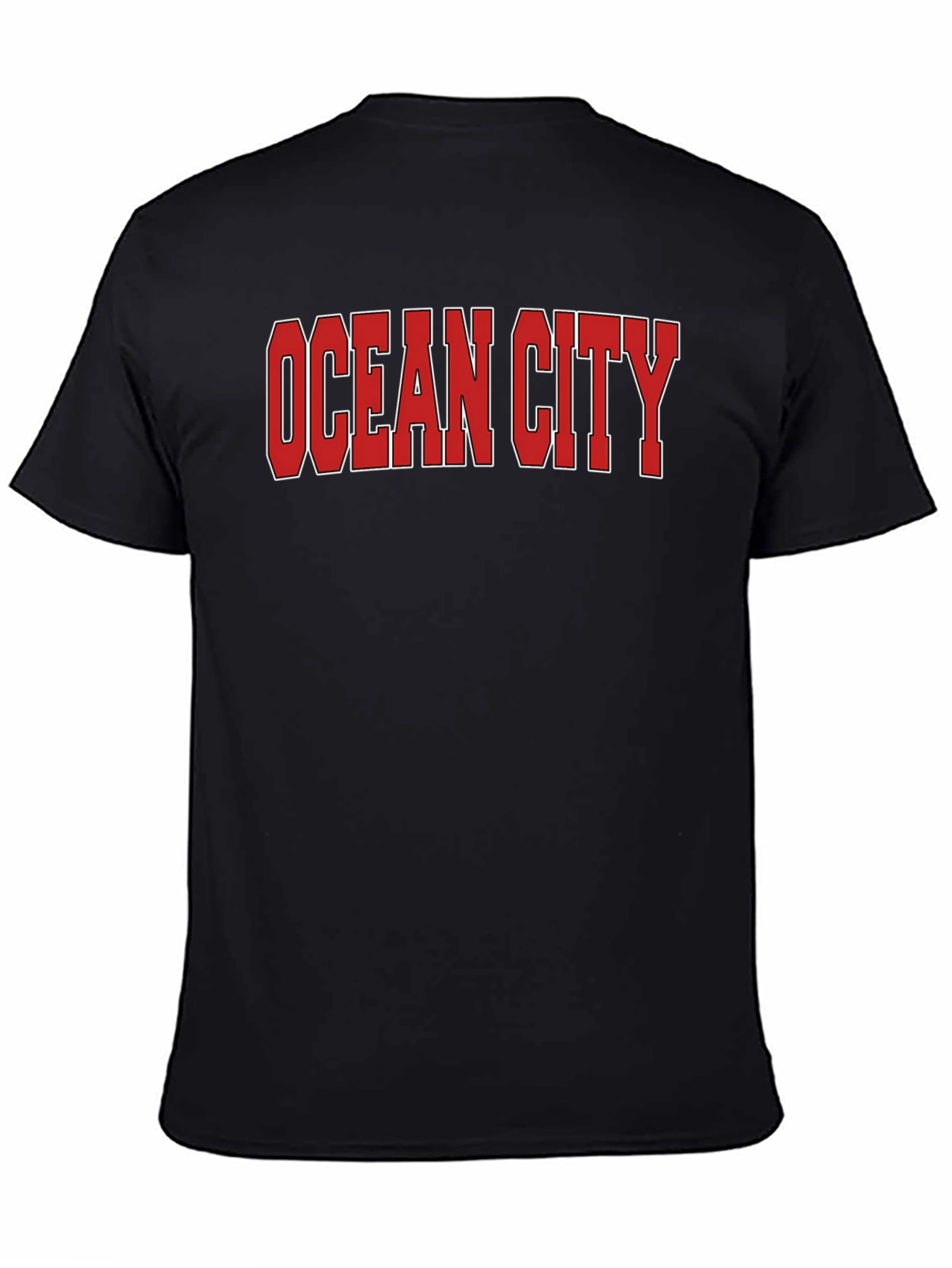 Ocean City Graphic Tee - Black Casual T-Shirt