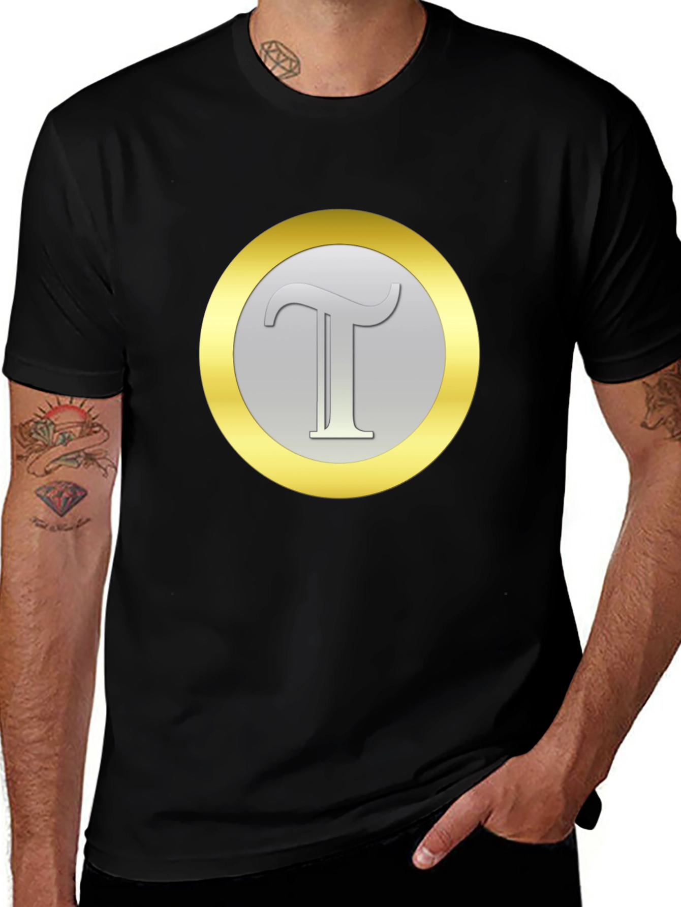 Letter T Graphic Tee - Classic Black Cotton