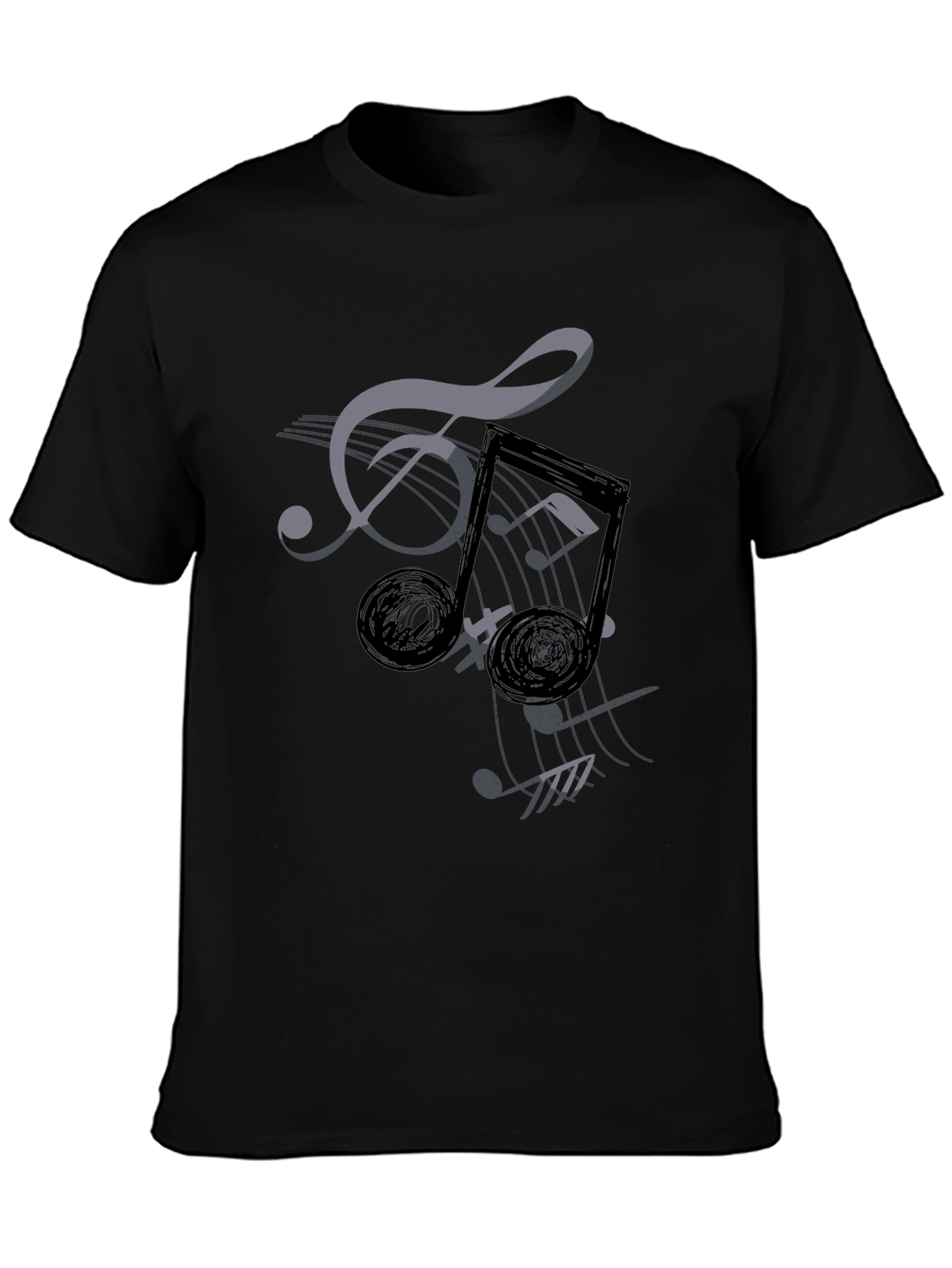Musical Notes Graphic Tee - Stylish Comfort
