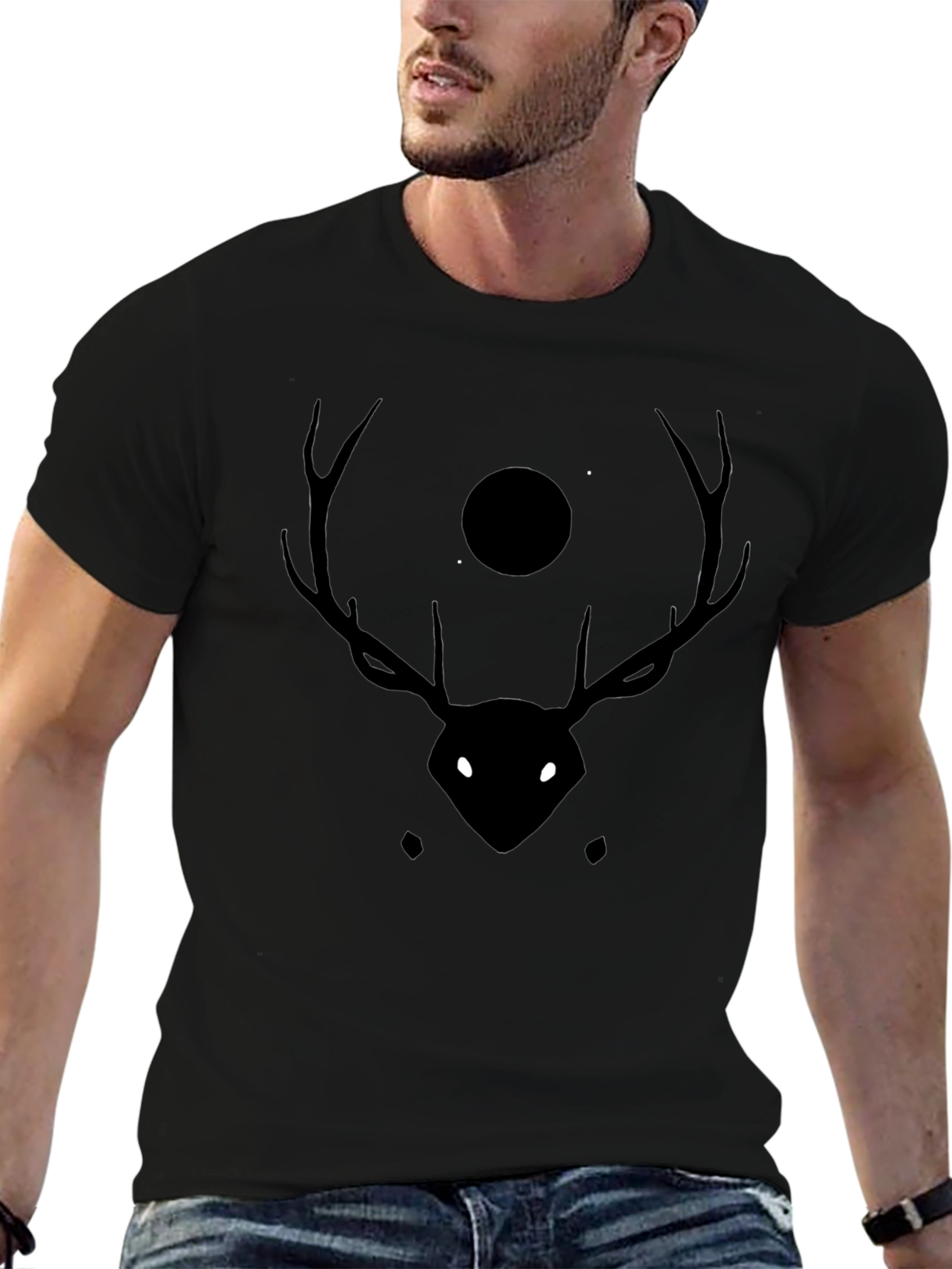 Mystic Deer Black T-Shirt - Stylish Graphic Tee