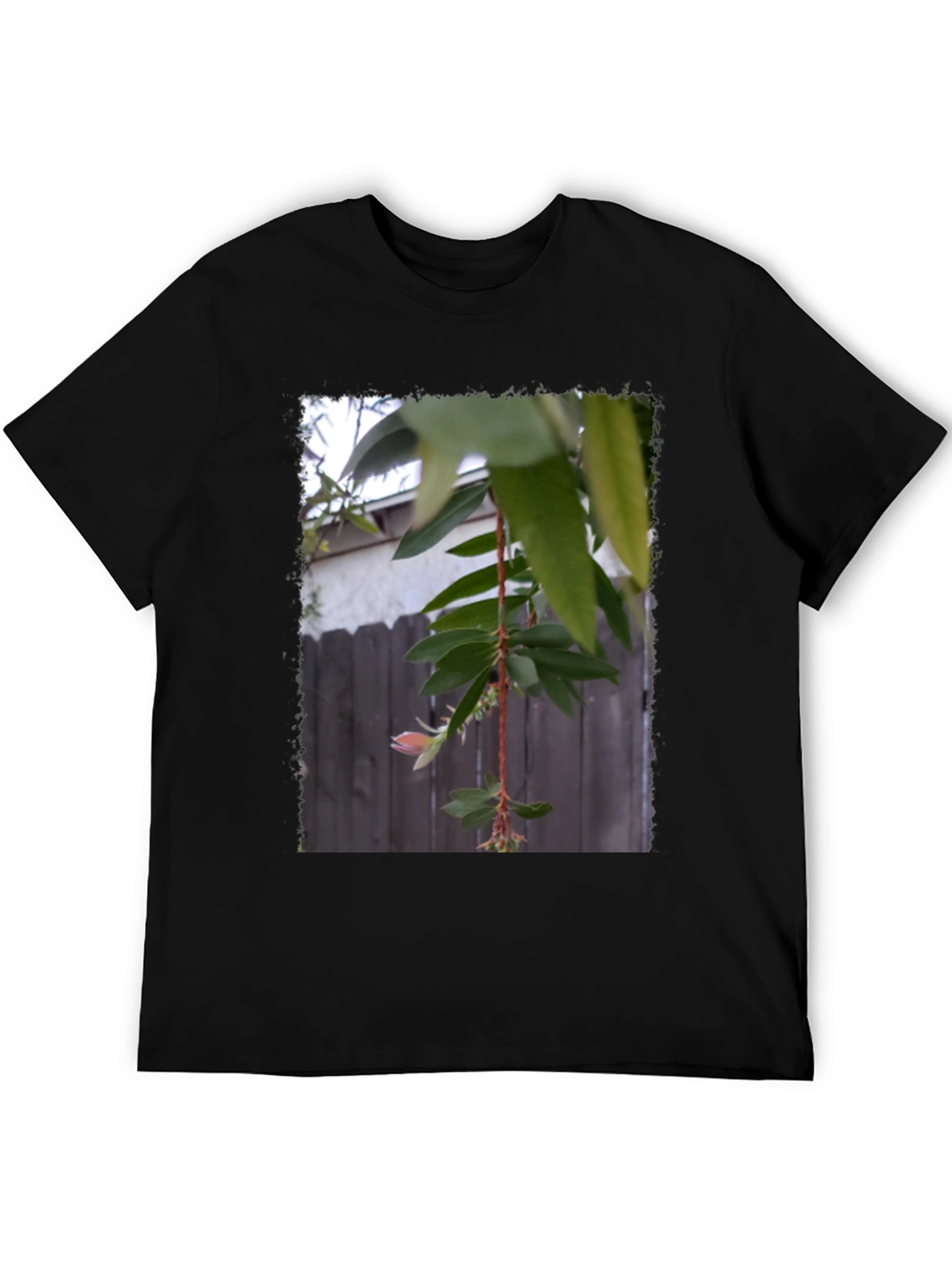 Botanical Print Black T-Shirt