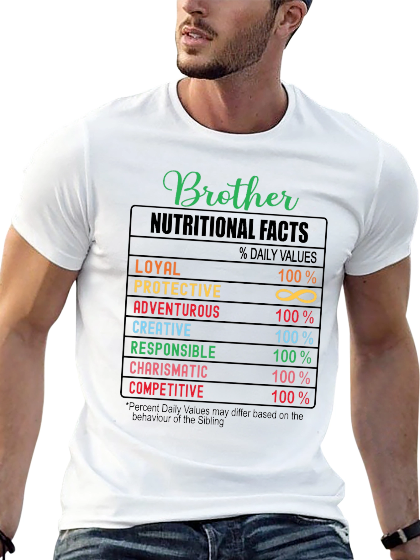 Brother Nutritional Facts T-Shirt - Funny Sibling Tee