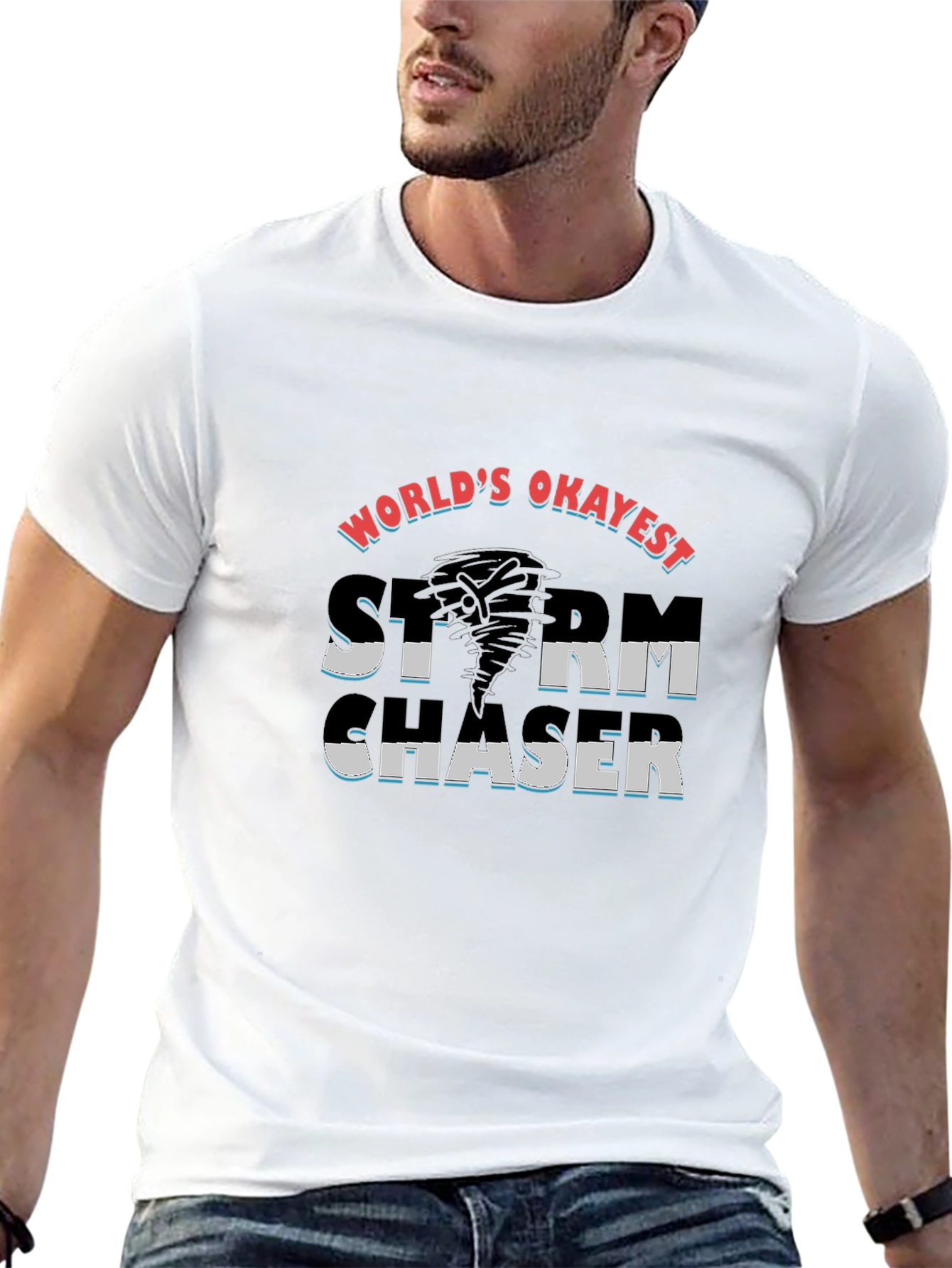 Worlds Okayest Storm Chaser Black T-Shirt