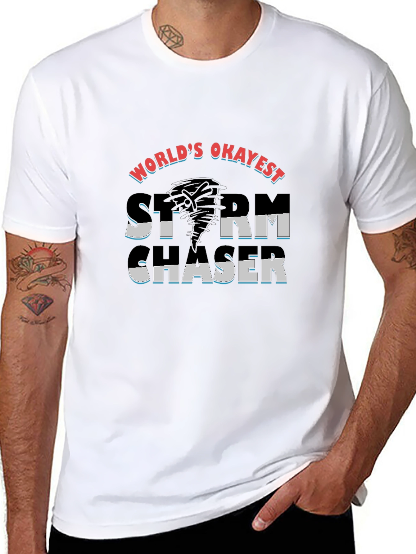 Worlds Okayest Storm Chaser Black T-Shirt
