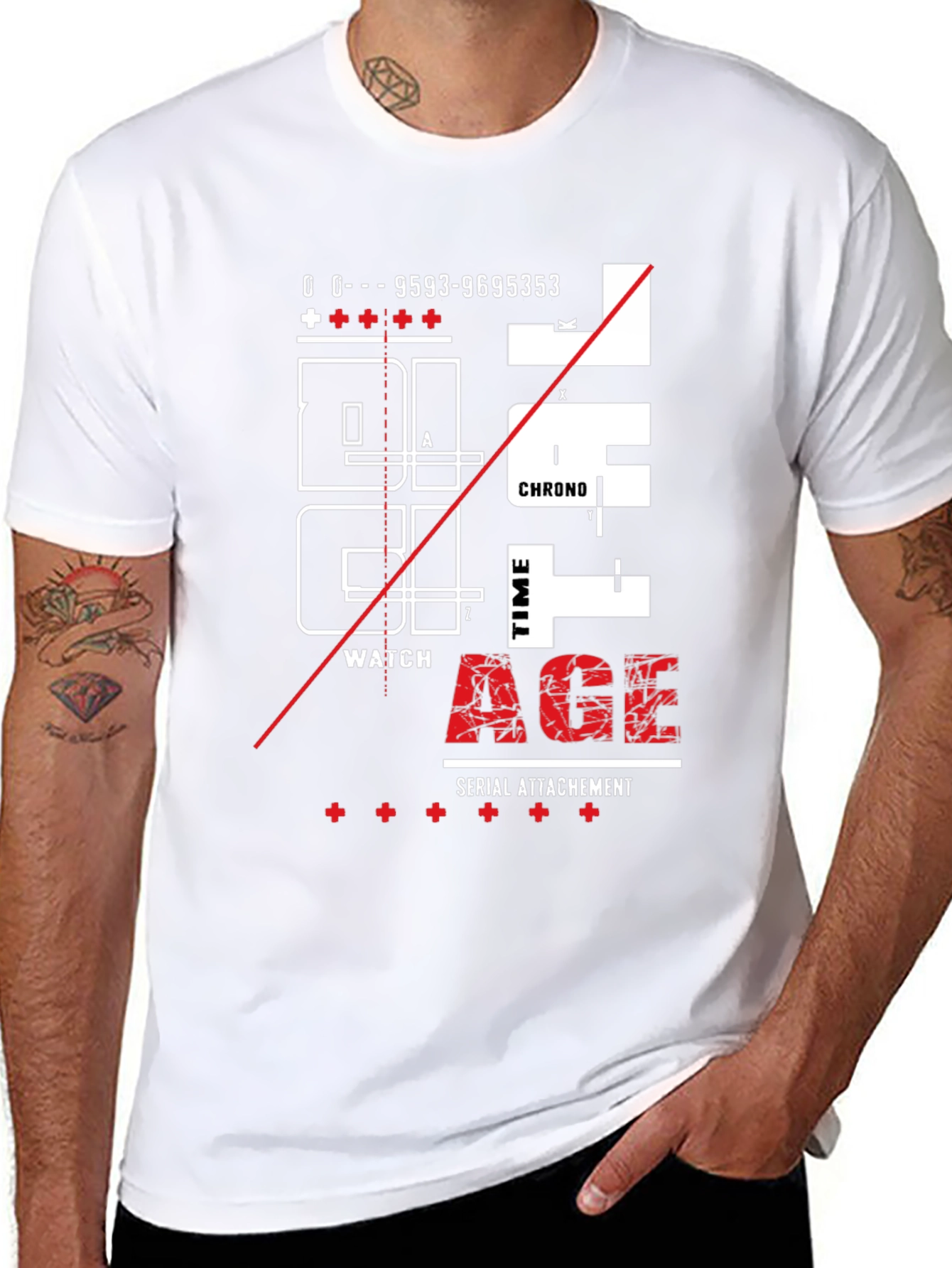Abstract Design Graphic Print Black T-Shirt