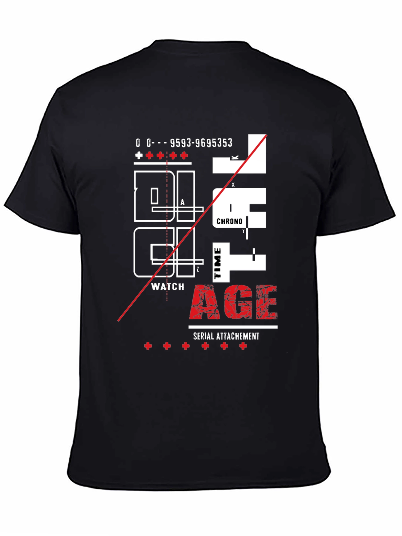 Abstract Design Graphic Print Black T-Shirt