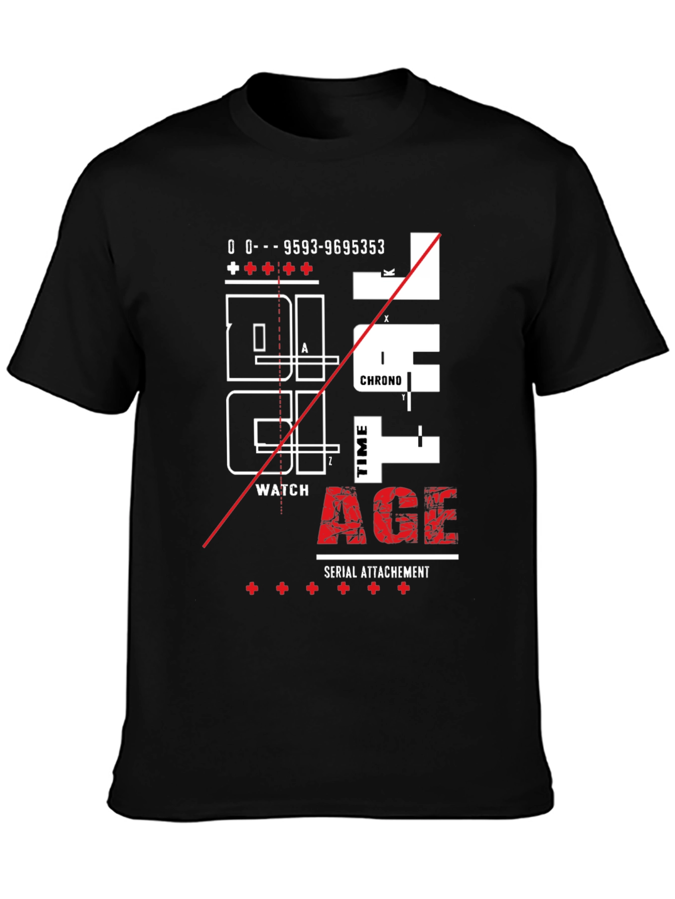 Abstract Design Graphic Print Black T-Shirt