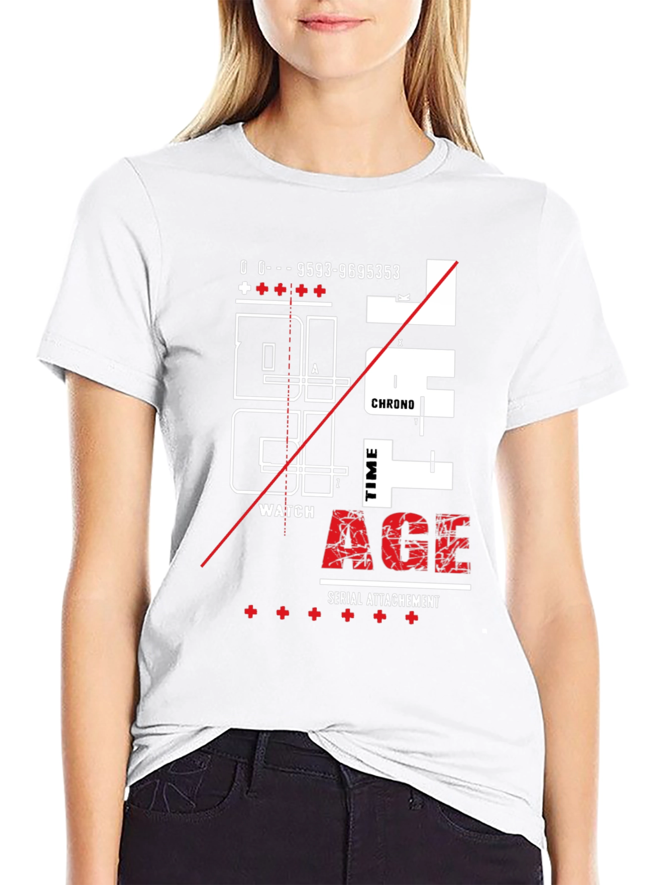 Abstract Design Graphic Print Black T-Shirt