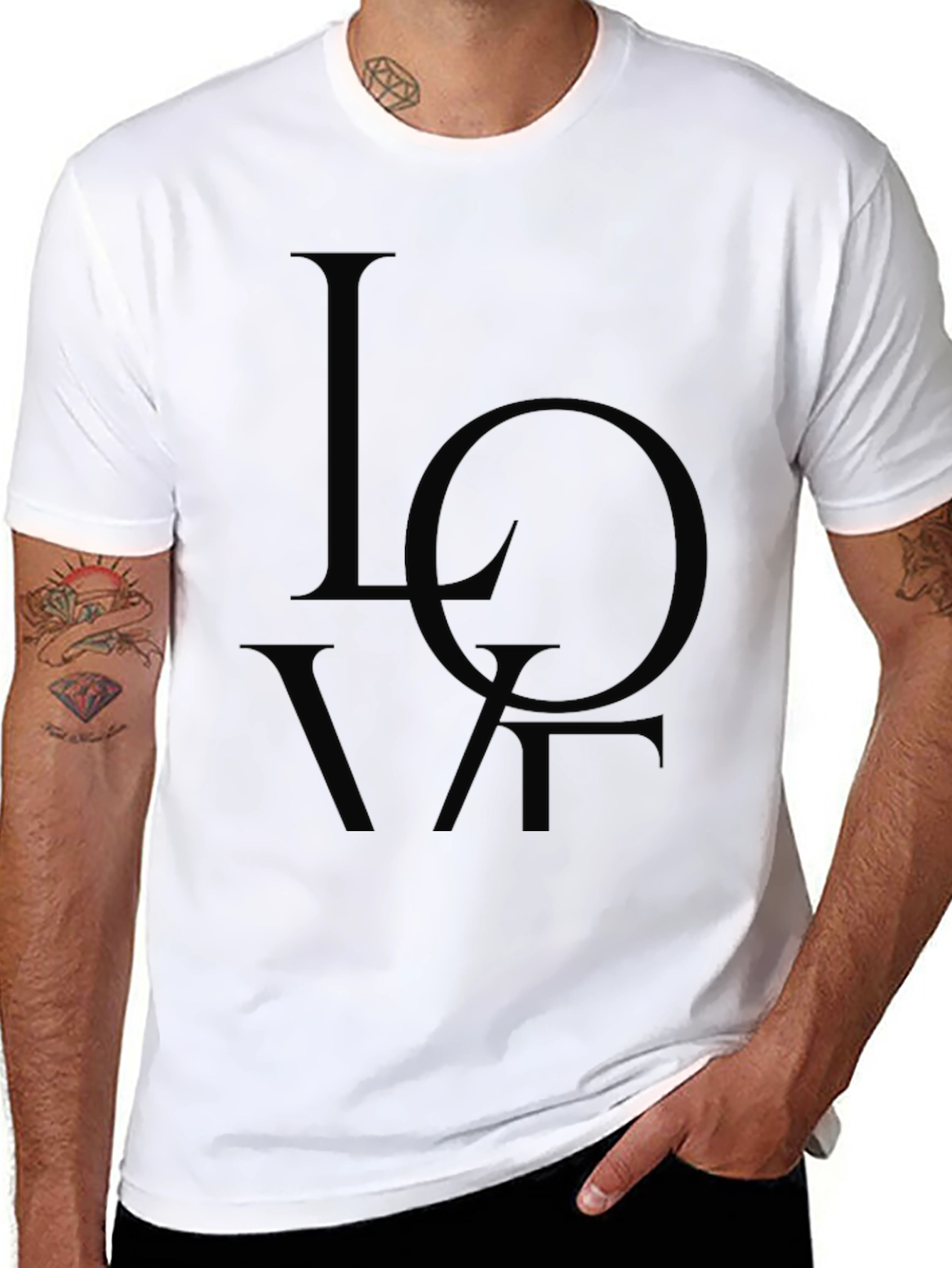 LOVE Graphic Tee - Mens Casual Black T-Shirt