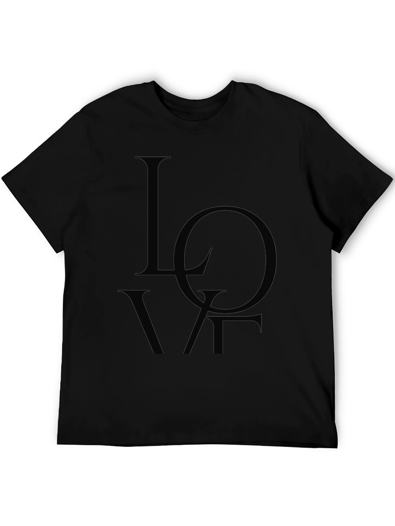 LOVE Graphic Tee - Mens Casual Black T-Shirt