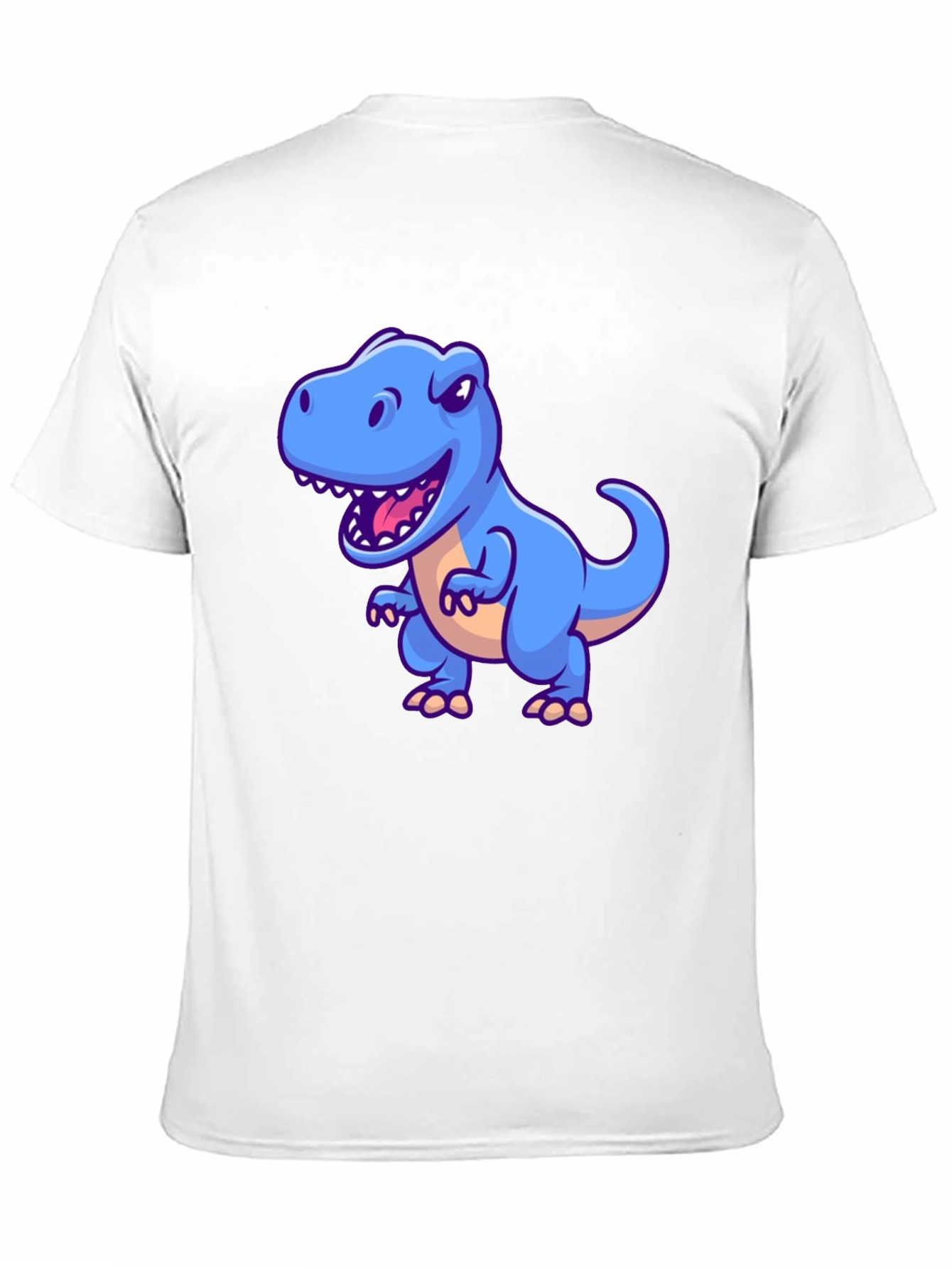 Dino Graphic Tee - Cartoon T-Rex Print Black T-Shirt