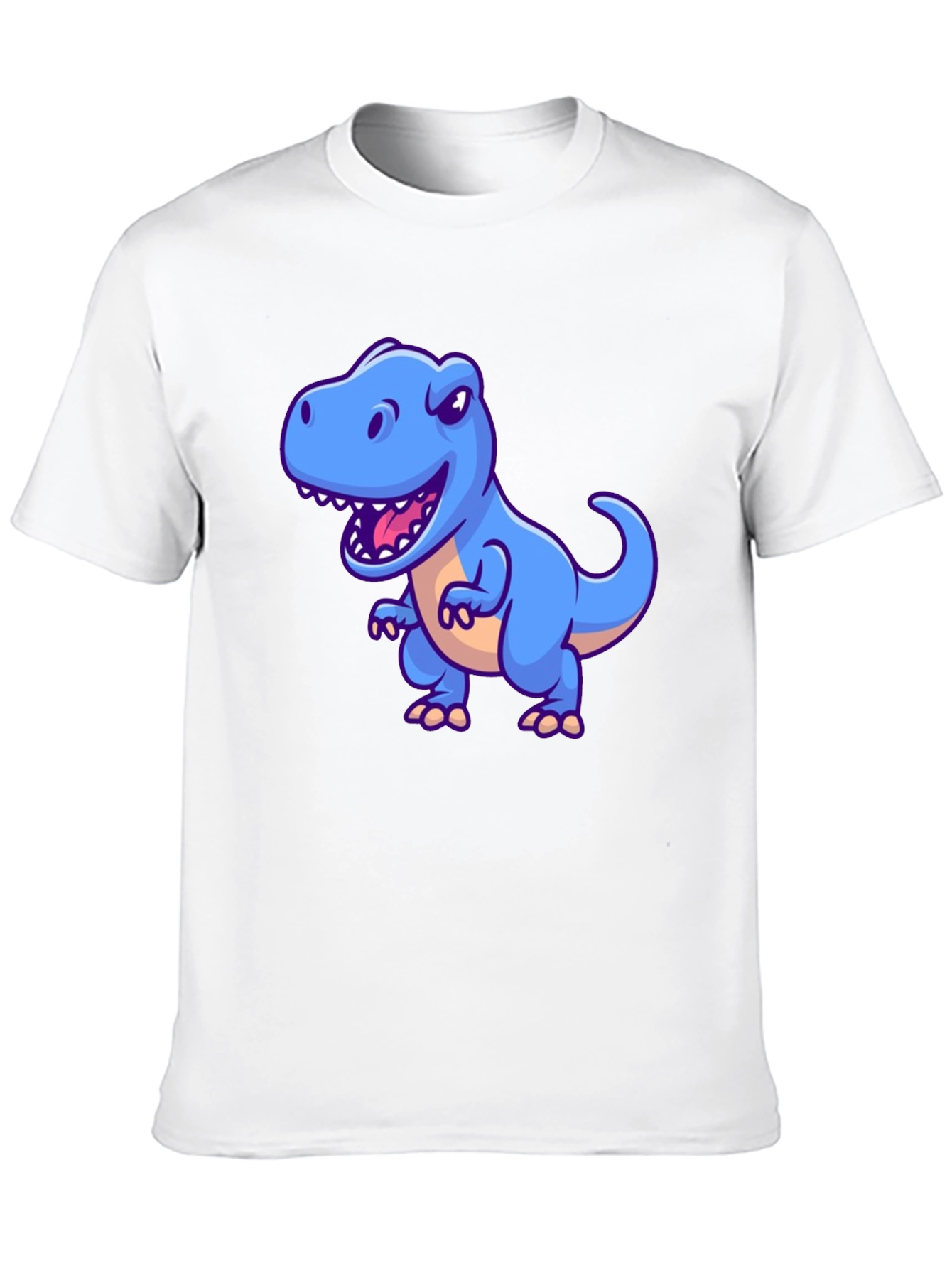 Dino Graphic Tee - Cartoon T-Rex Print Black T-Shirt