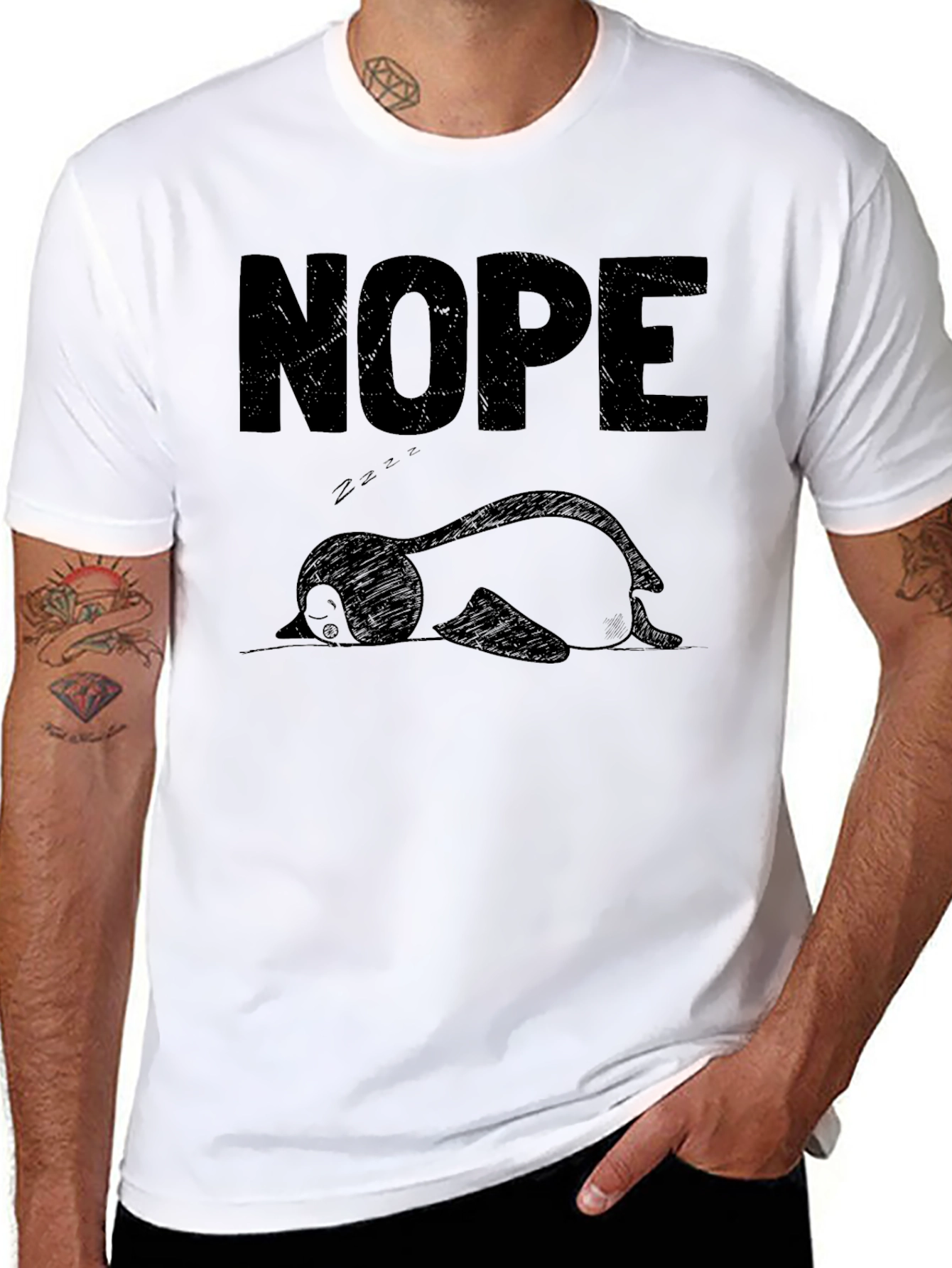 Nope Penguin T-Shirt - Funny Graphic Tee