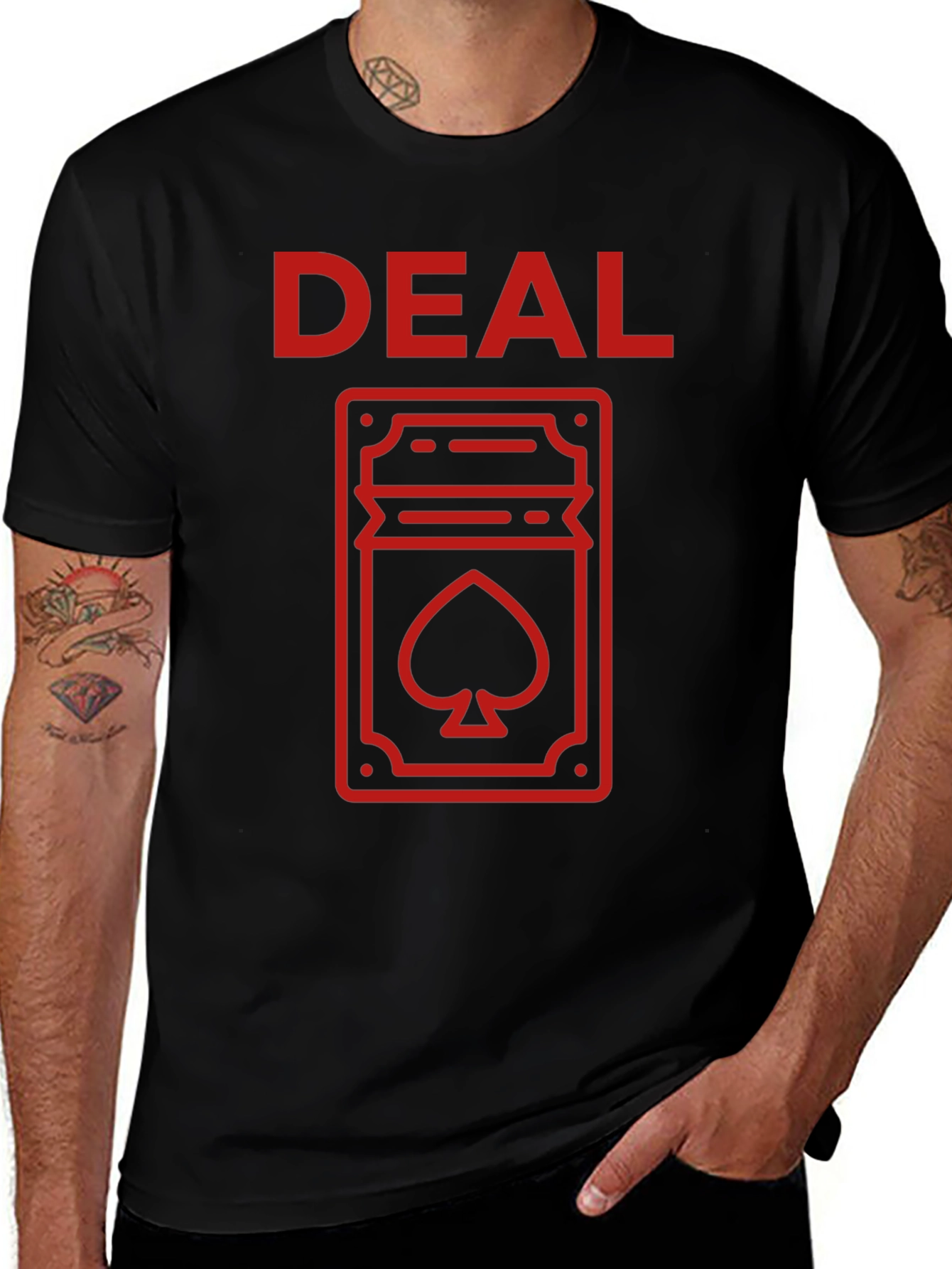 DEAL Spade Card Graphic Tee - Black