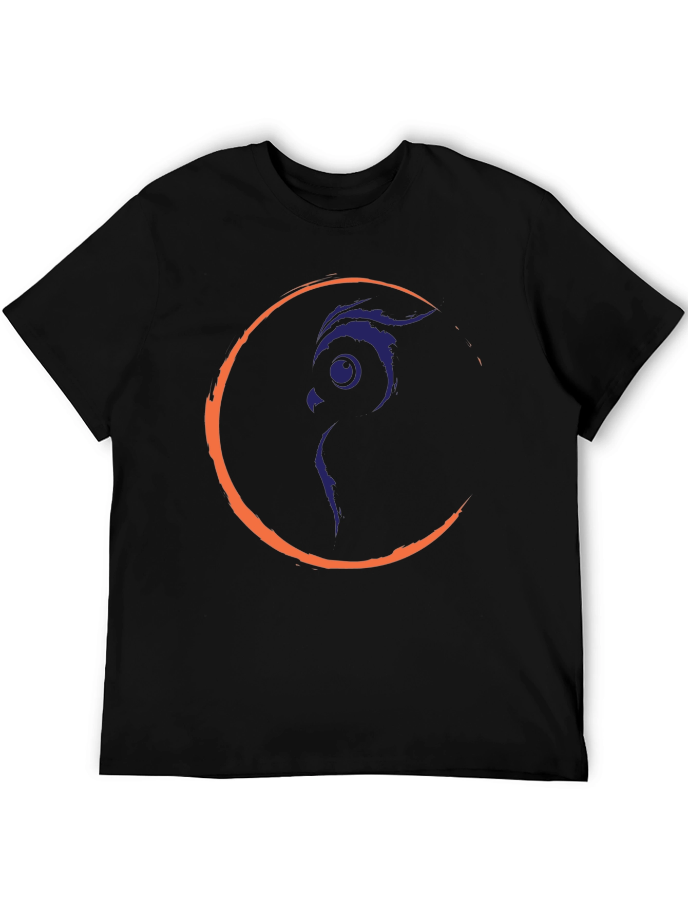 Owl Moon Graphic Tee - Black Crew Neck T-Shirt