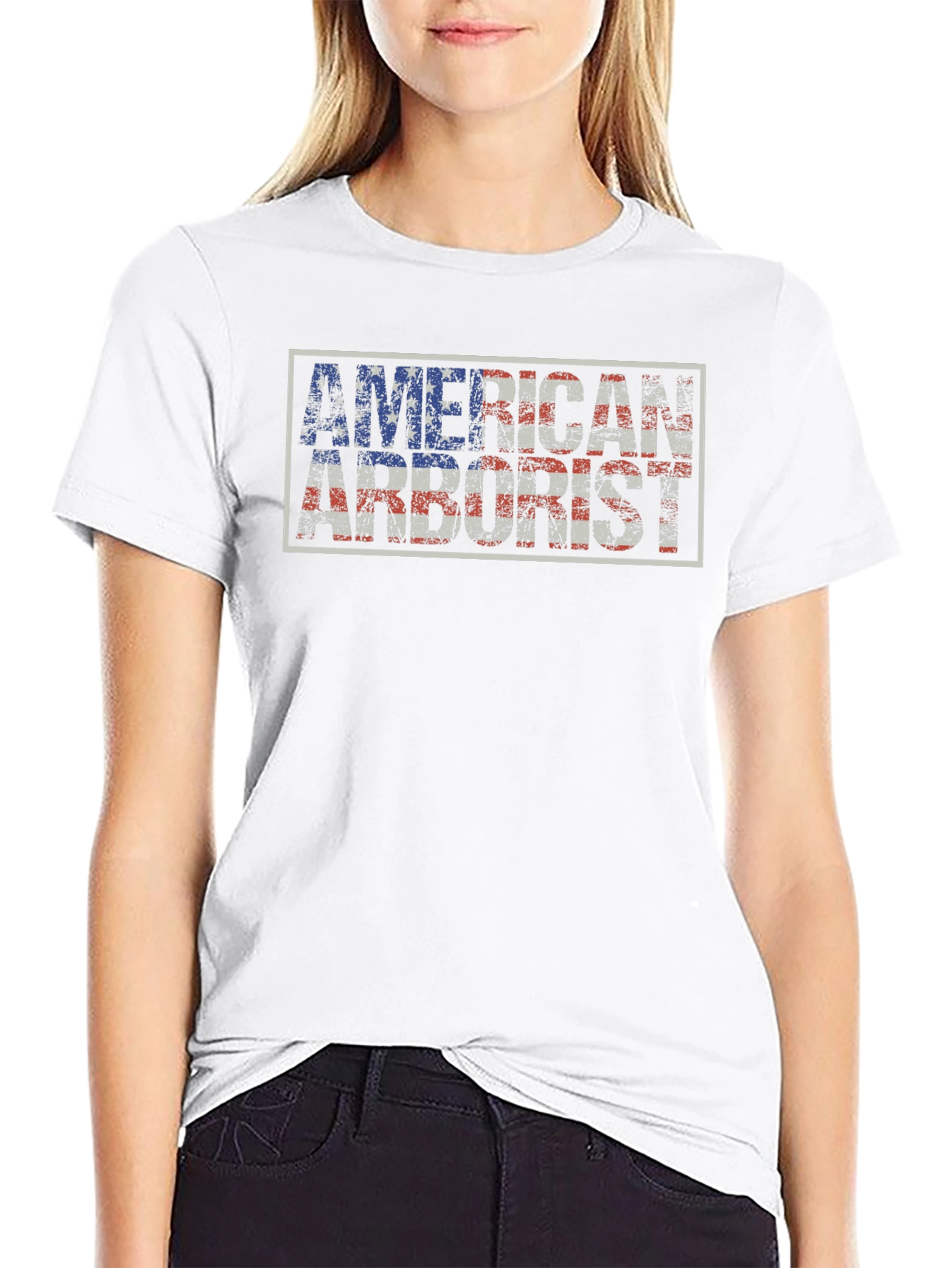 American Arborist T-Shirt - Tree Surgeon USA Flag