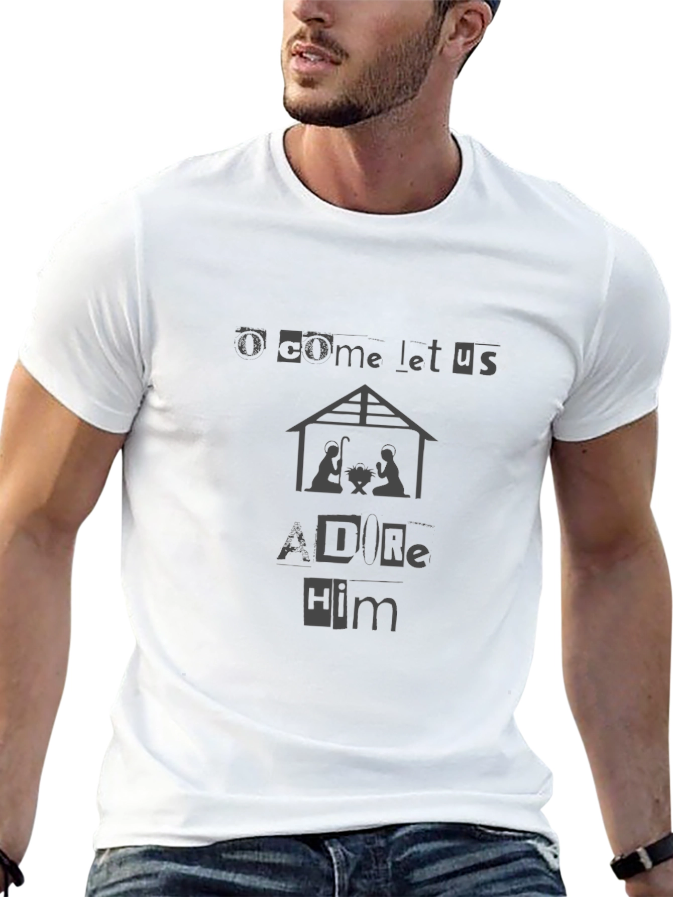 O Come Let Us Adore Him Nativity T-Shirt