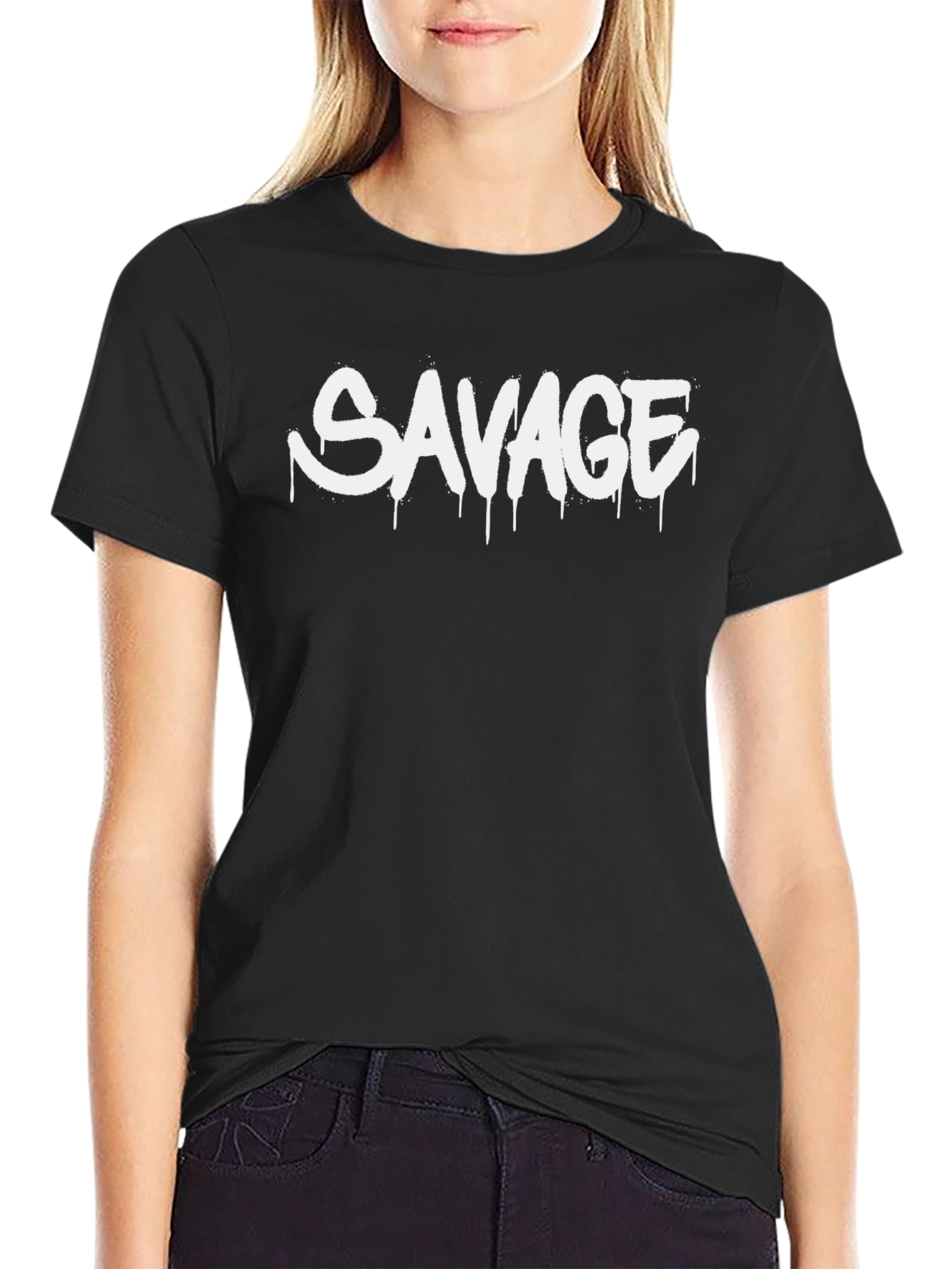 Savage Graphic Print Black T-Shirt