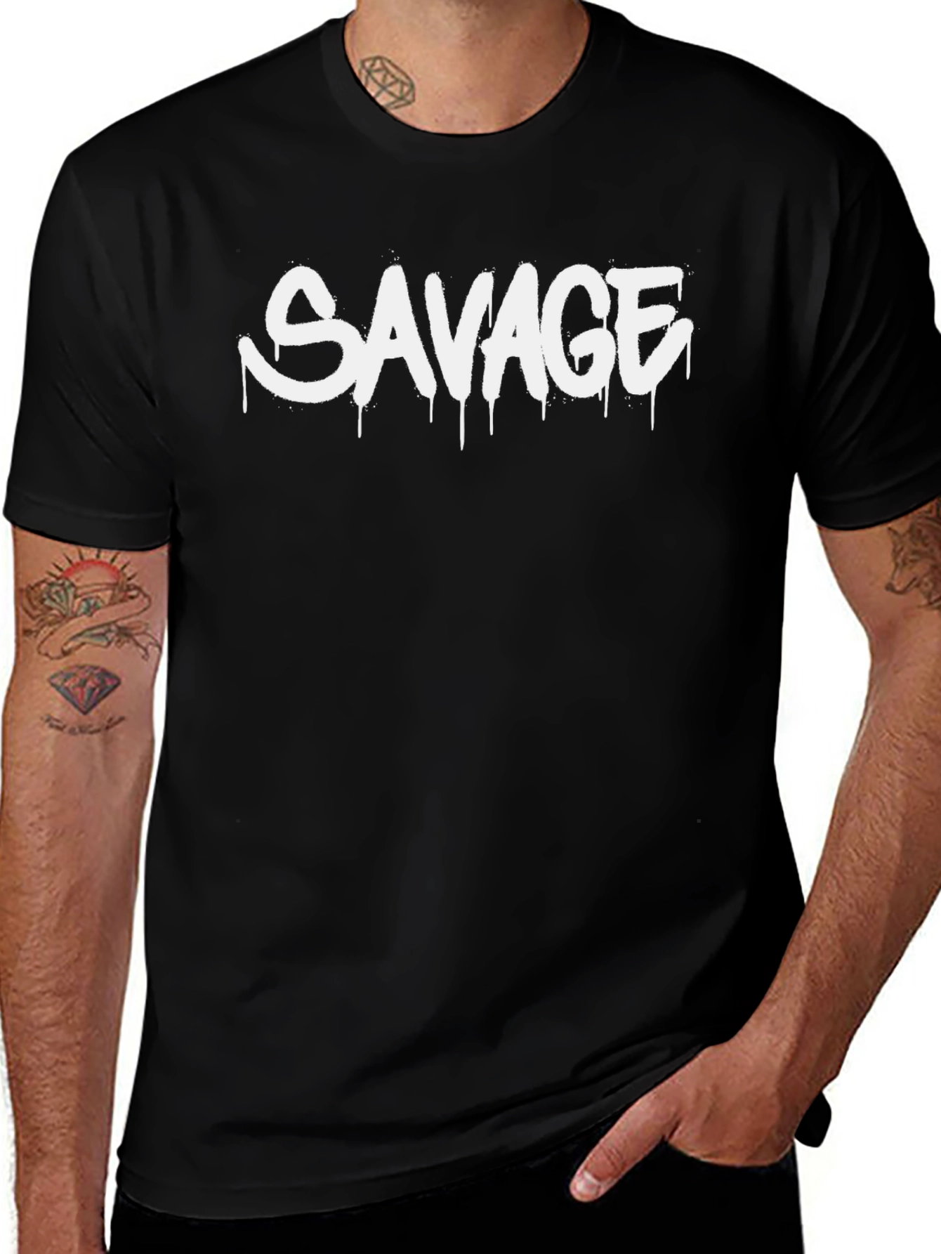 Savage Graphic Print Black T-Shirt