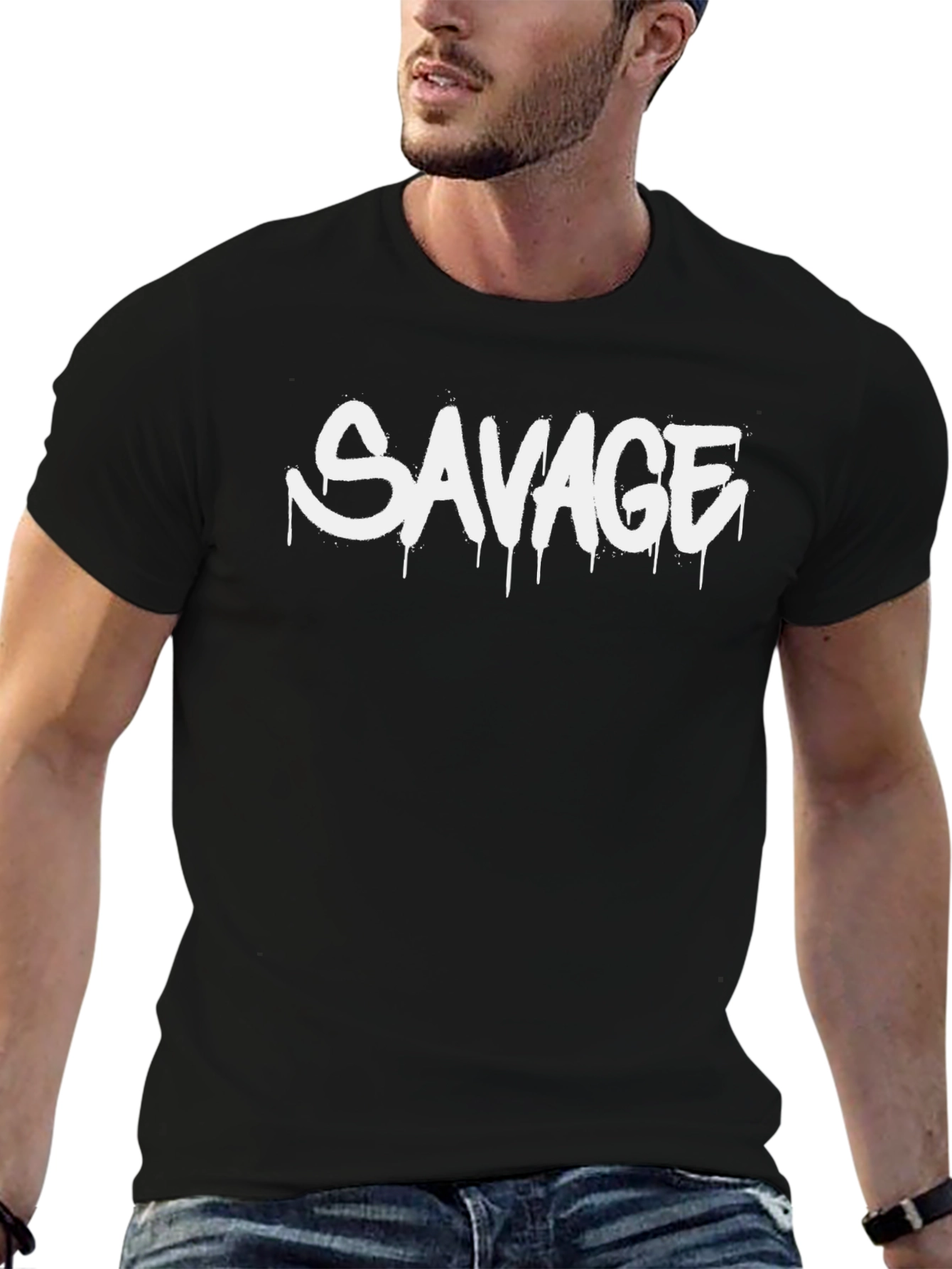 Savage Graphic Print Black T-Shirt